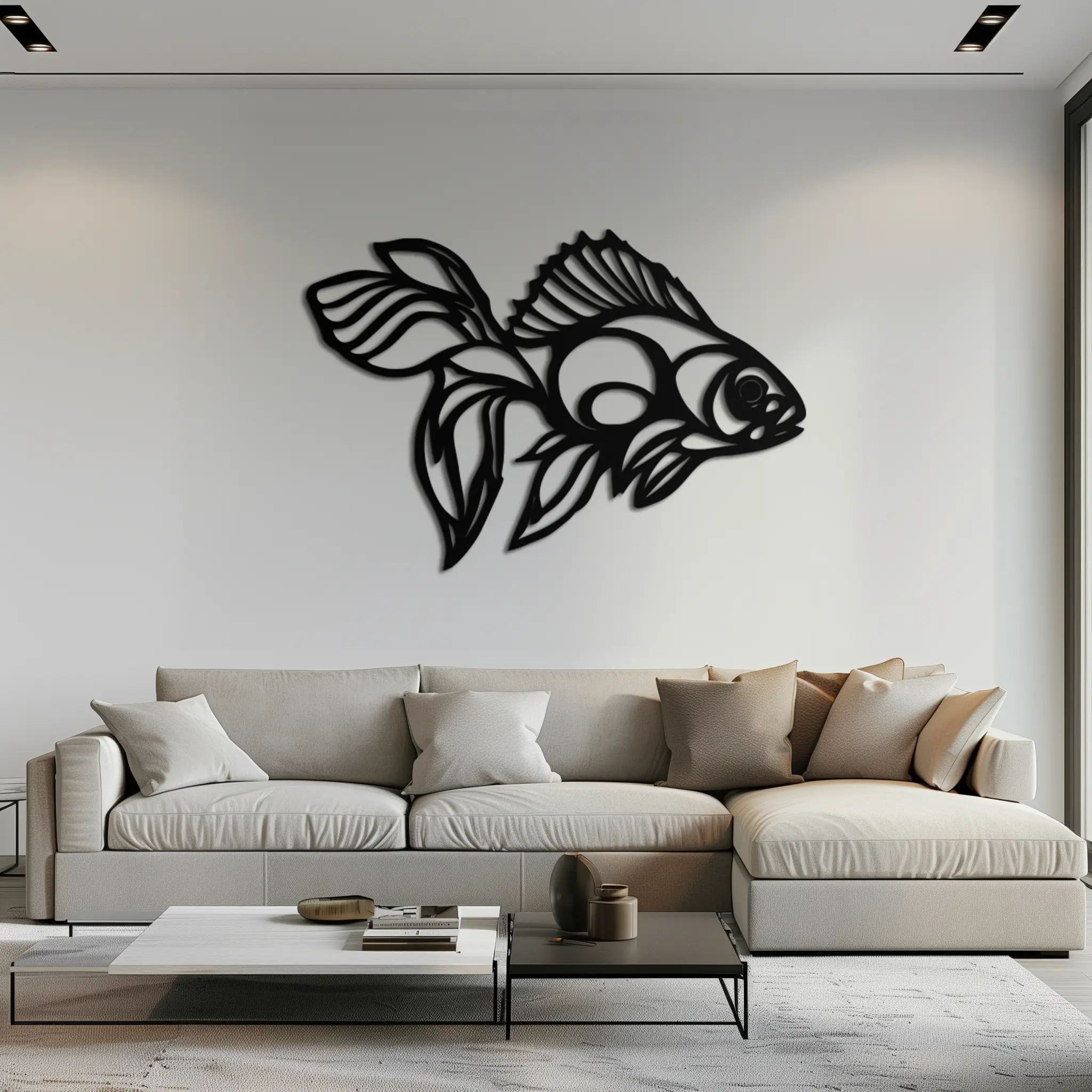 Abstract Fish Metal Wall Art - Modern Steel Wall Decor - KAF101 by Enova Art