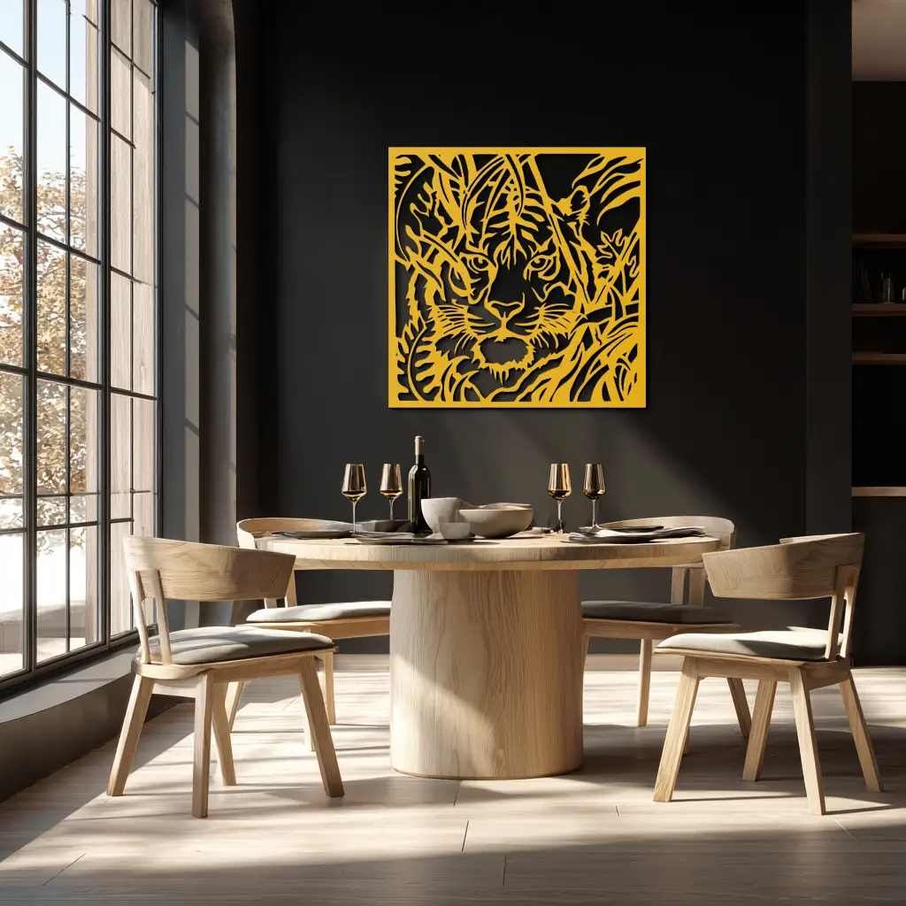Tiger Metal Wall Art - Jungle-Inspired Modern Steel Wall Decor - KAF102 by Enova Art