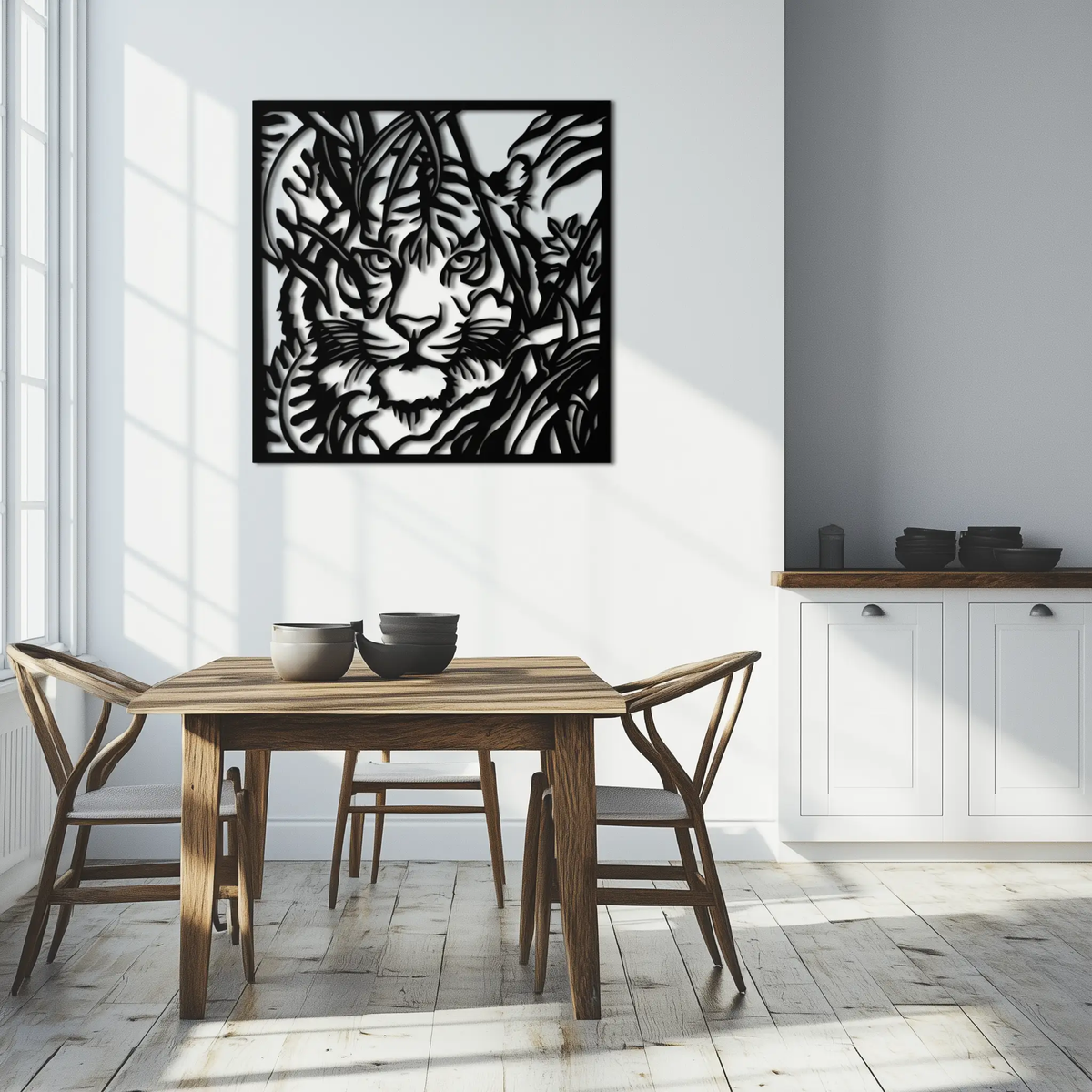 Tiger Metal Wall Art - Jungle-Inspired Modern Steel Wall Decor - KAF102 by Enova Art