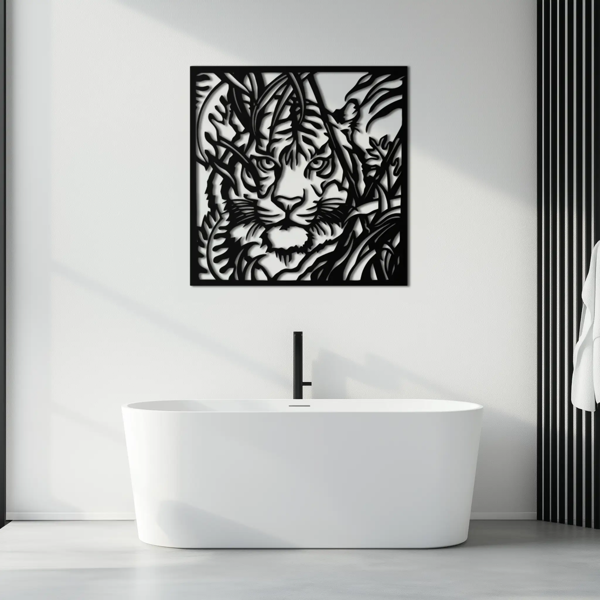 Tiger Metal Wall Art - Jungle-Inspired Modern Steel Wall Decor - KAF102 by Enova Art
