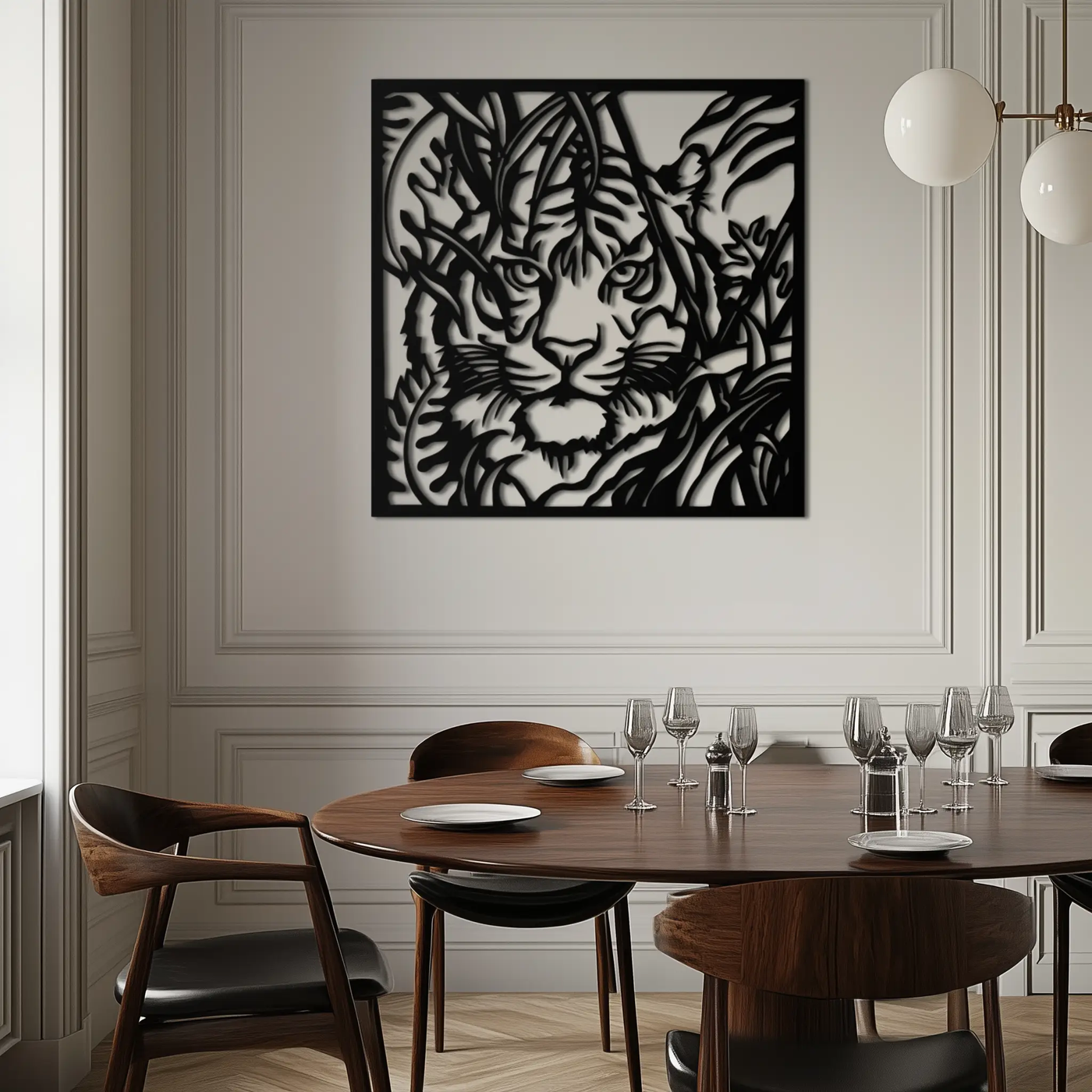 Tiger Metal Wall Art - Jungle-Inspired Modern Steel Wall Decor - KAF102 by Enova Art