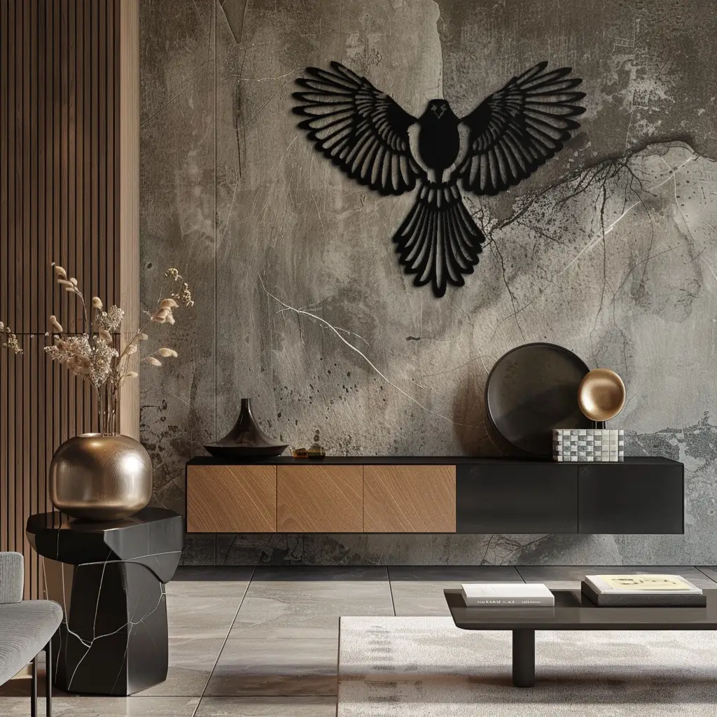 Flying Bird Metal Wall Art – Modern Minimalist Bird Silhouette Wall Decor - KAF104 by Enova Art