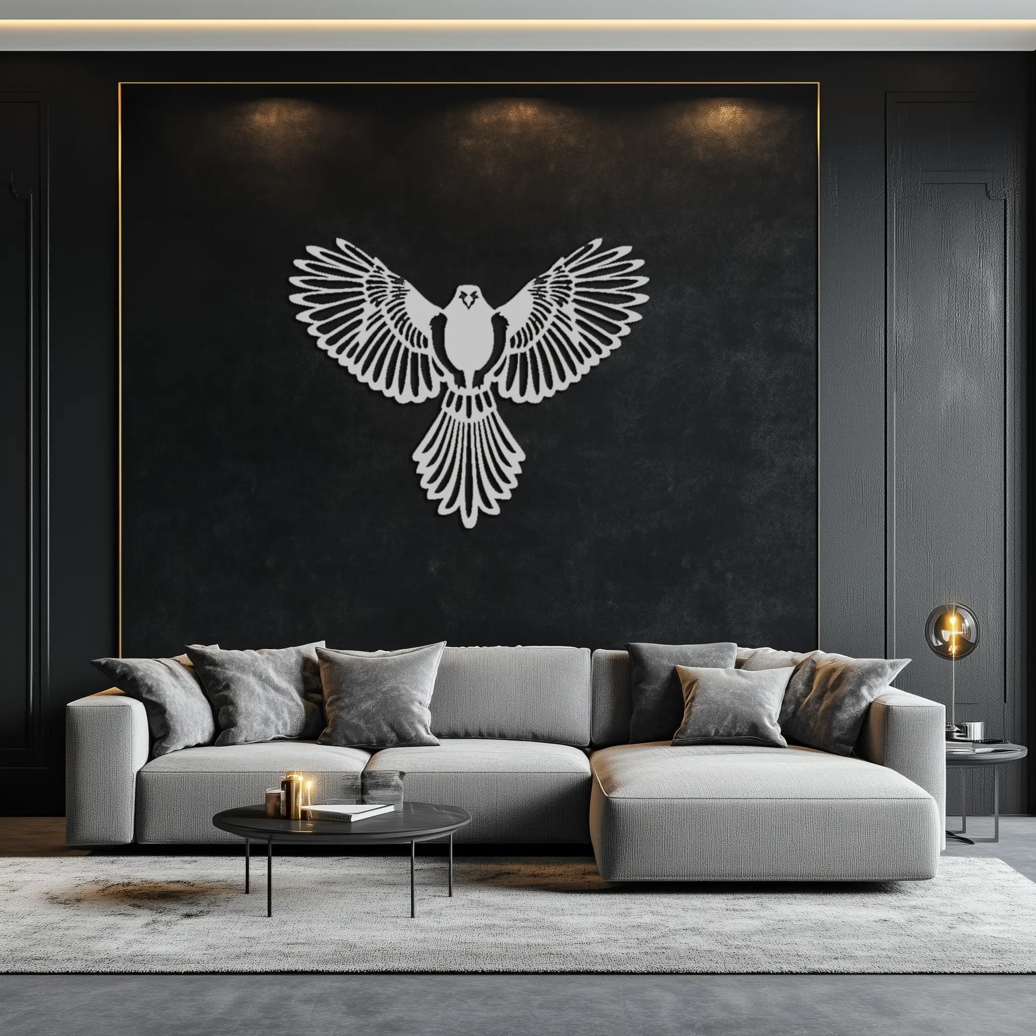Flying Bird Metal Wall Art – Modern Minimalist Bird Silhouette Wall Decor - KAF104 by Enova Art