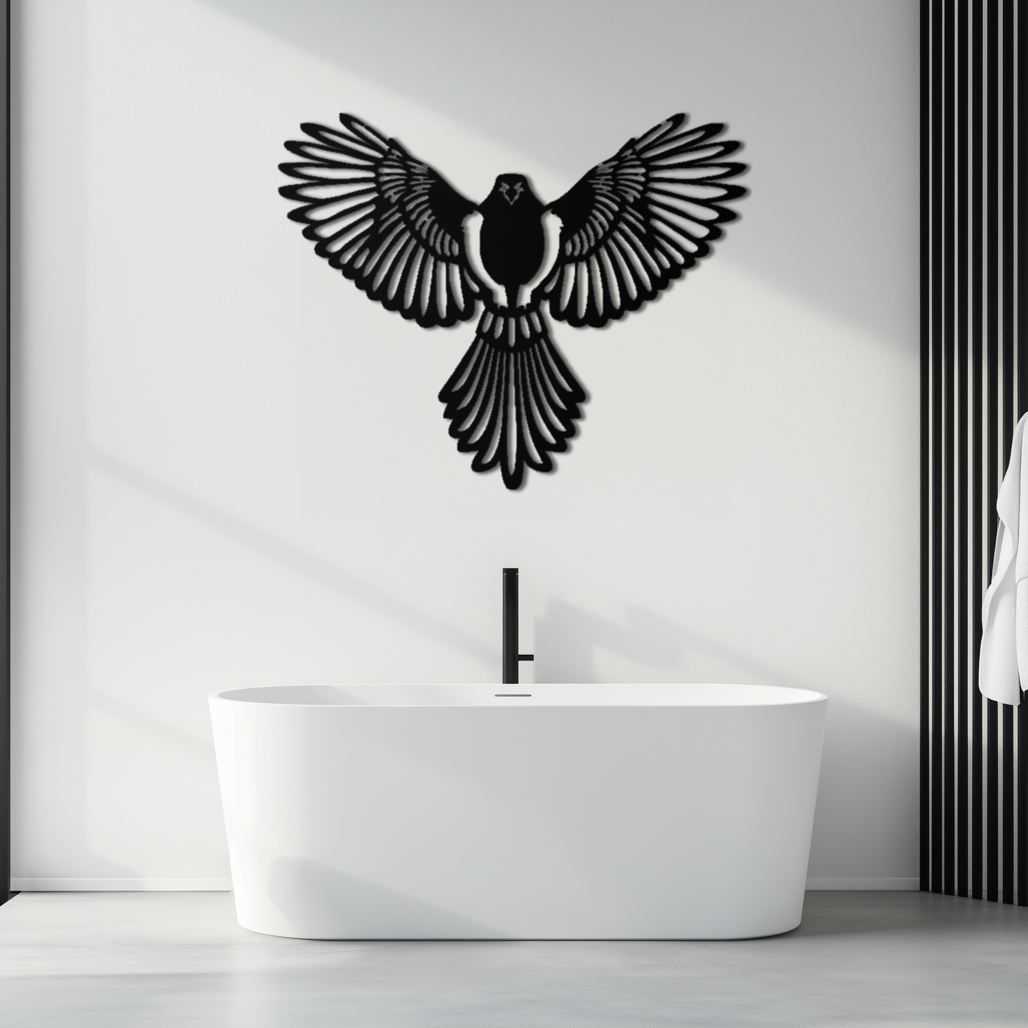 Flying Bird Metal Wall Art – Modern Minimalist Bird Silhouette Wall Decor - KAF104 by Enova Art