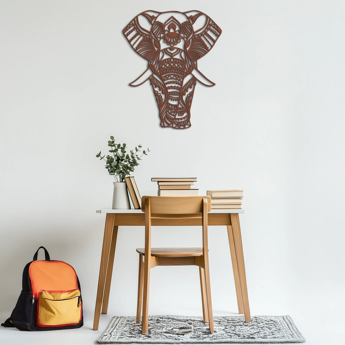 Mandala Elephant Metal Wall Art - Intricate Elephant Head Decor - KAF105 by Enova Art