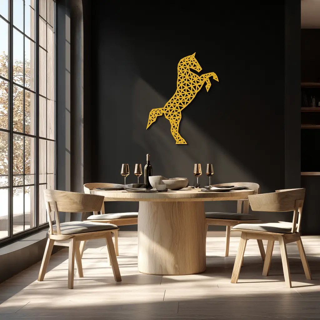 Geometric Horse Metal Wall Art - Modern Steel Horse Silhouette - KAF108 by Enova Art