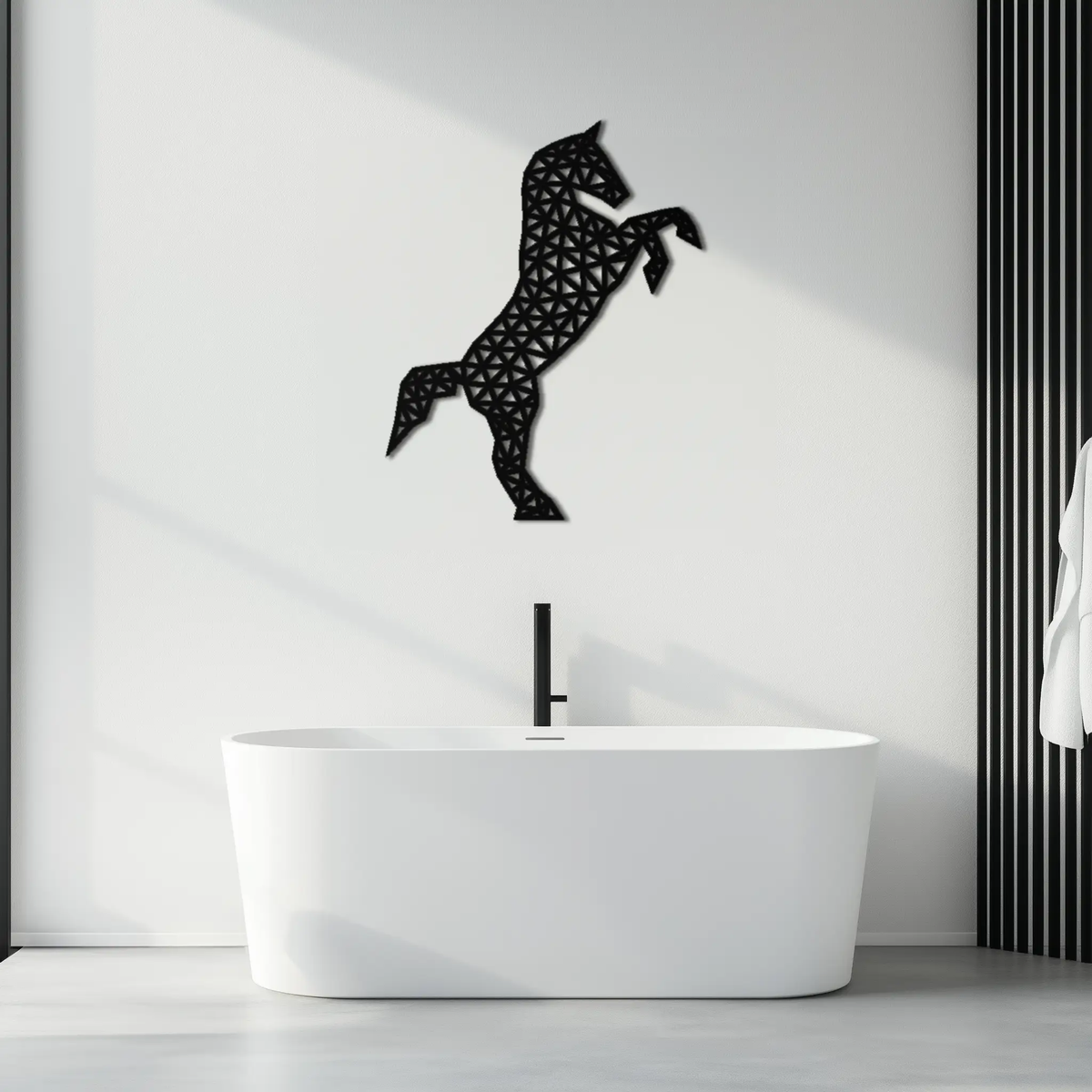 Geometric Horse Metal Wall Art - Modern Steel Horse Silhouette - KAF108 by Enova Art