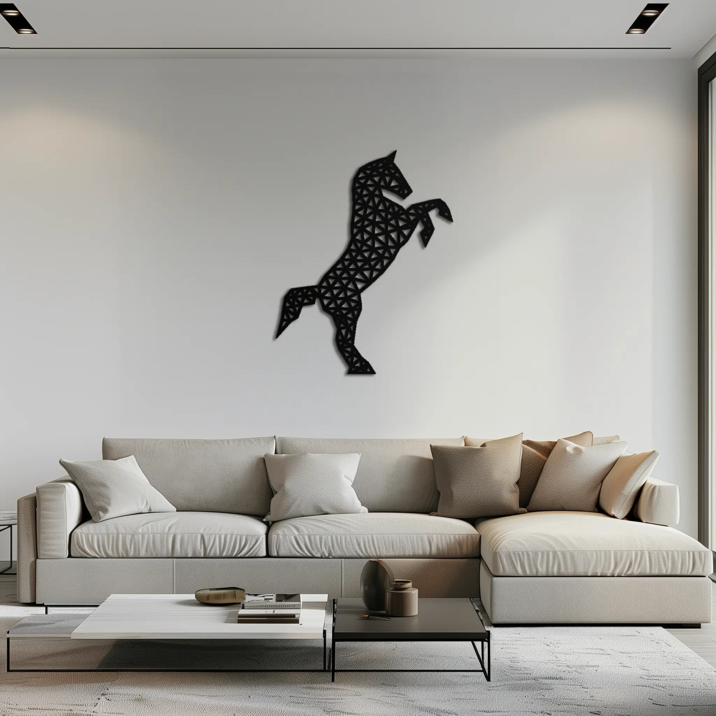 Geometric Horse Metal Wall Art - Modern Steel Horse Silhouette - KAF108 by Enova Art