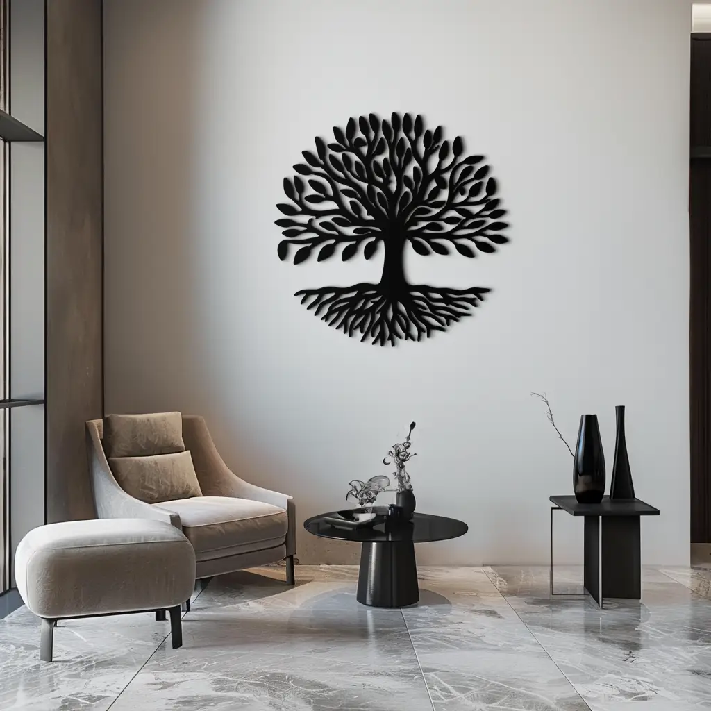 Tree of Life Metal Wall Art - Modern Steel Nature-Inspired Decor - KAF112 by Enova Art