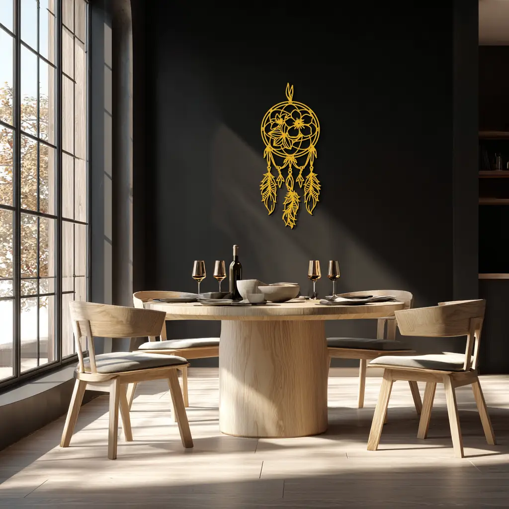 Dreamcatcher Metal Wall Art - Boho-Inspired Steel Wall Decor - KAF113 by Enova Art