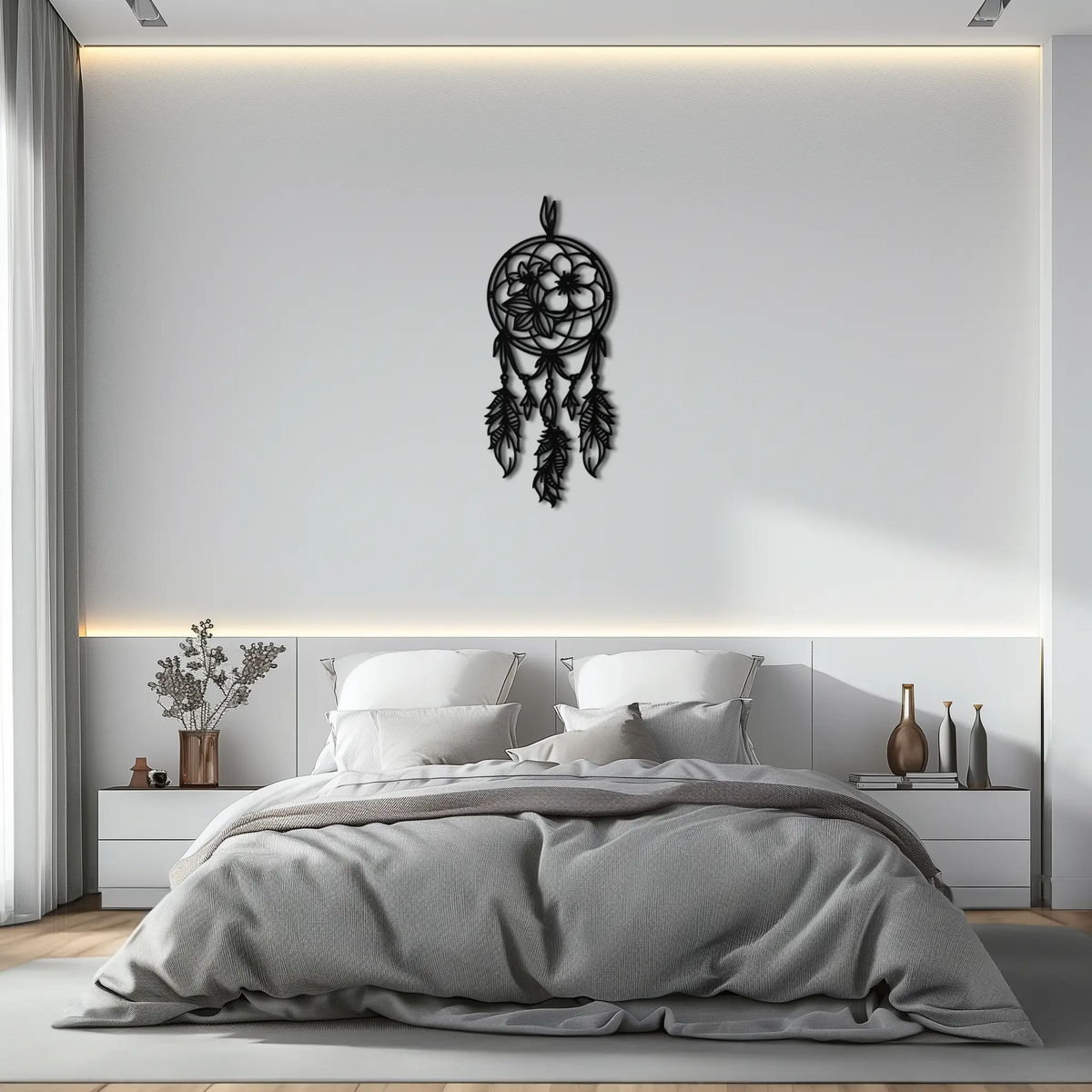 Dreamcatcher Metal Wall Art - Boho-Inspired Steel Wall Decor - KAF113 by Enova Art