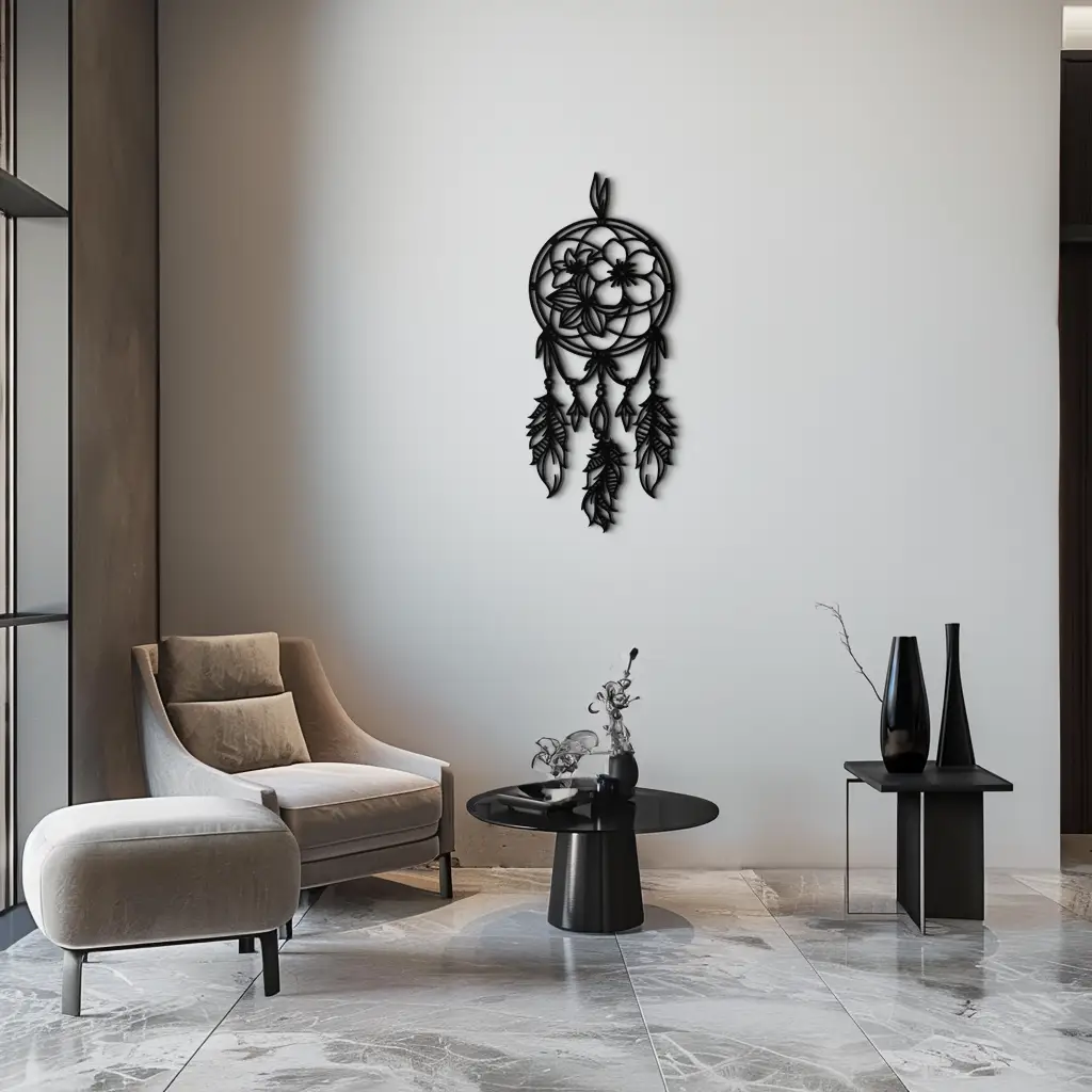 Dreamcatcher Metal Wall Art - Boho-Inspired Steel Wall Decor - KAF113 by Enova Art