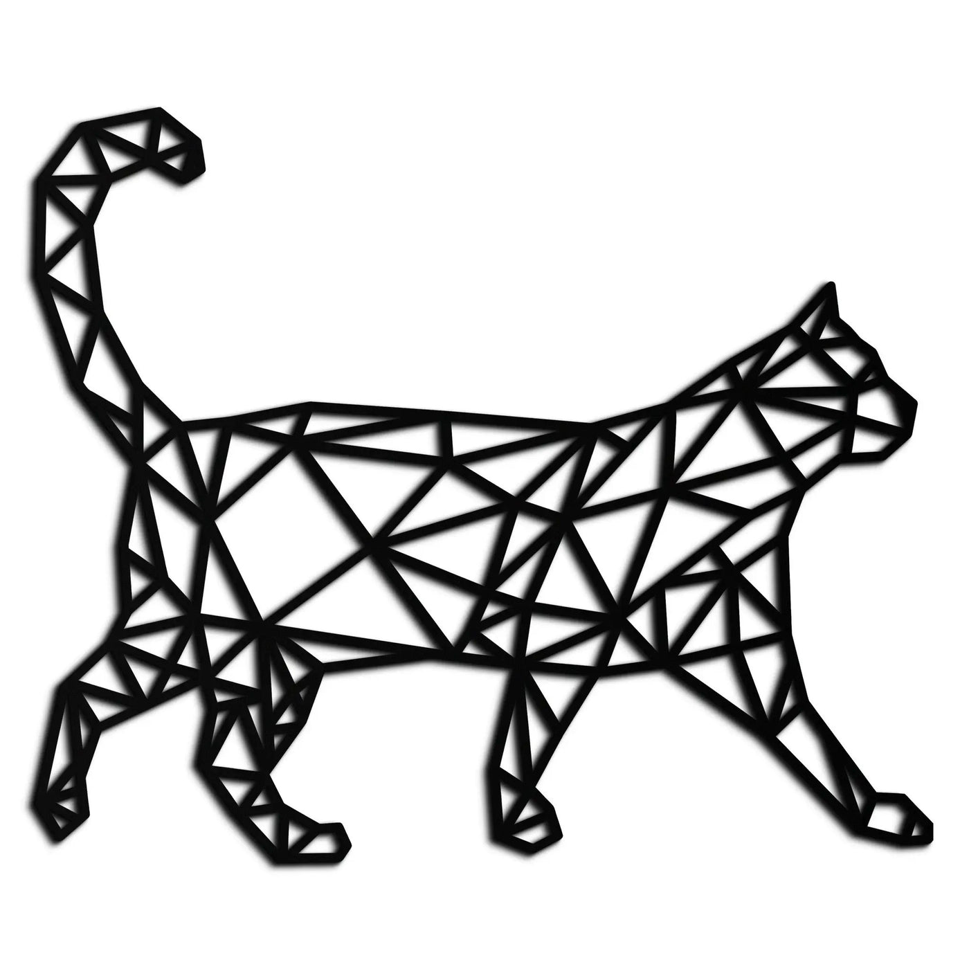 Geometric Cat Metal Wall Art - Modern Feline-Inspired Decor - KAF116 by Enova Art