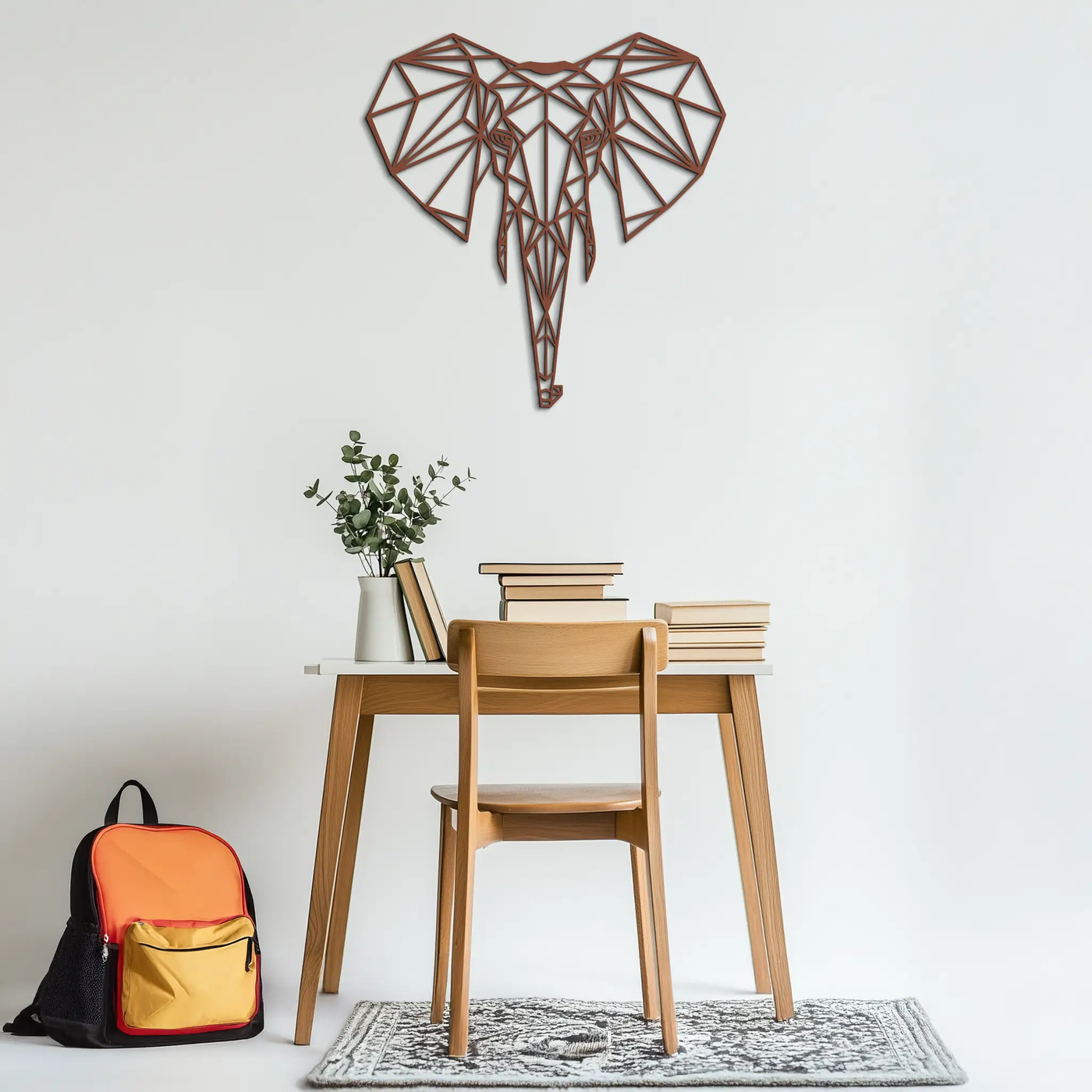 Geometric Elephant Metal Wall Art - Modern Abstract Steel Decor - KAF119 by Enova Art