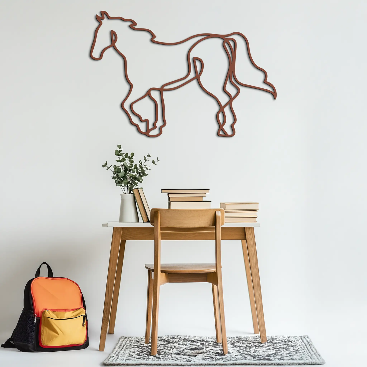 Abstract Horse Metal Wall Art - Minimalist Steel Horse Silhouette - KAF121 by Enova Art