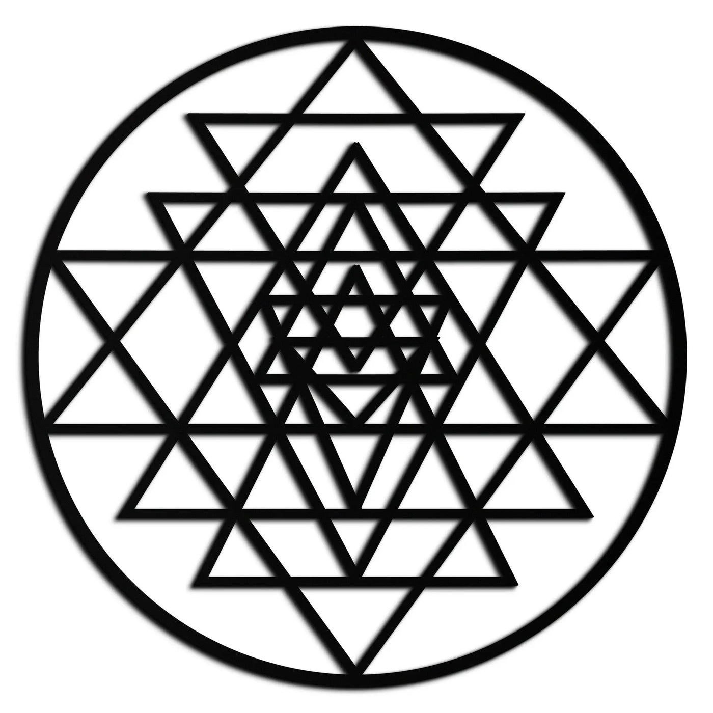 Geometric Sri Yantra Metal Wall Art - Sacred Geometry Steel Decor - KAF122 by Enova Art