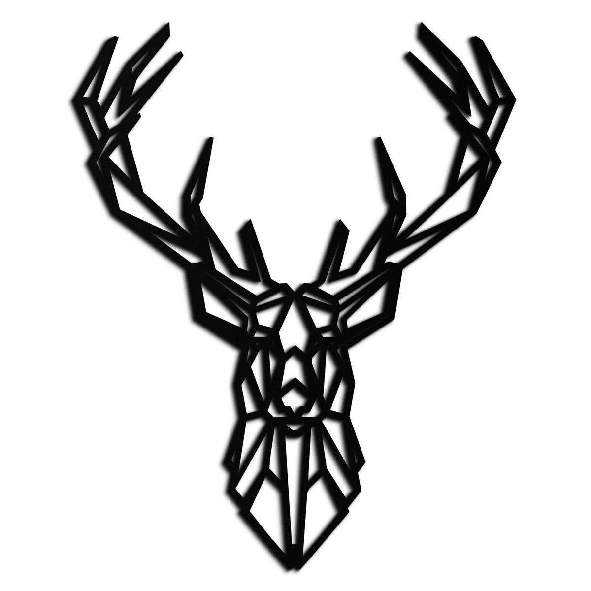 Geometric Deer Head Metal Wall Art - Modern Minimalist Steel Decor - KAF123 by Enova Art