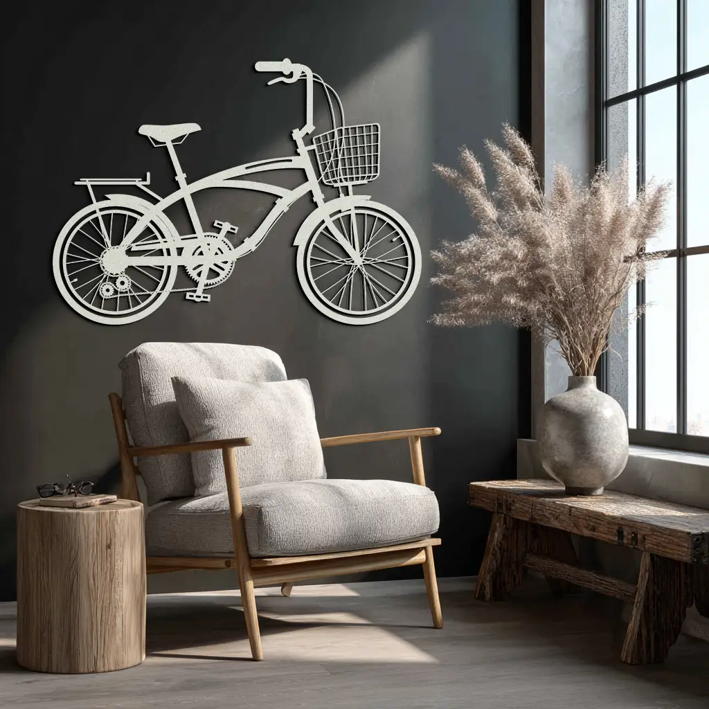 Bicycle Metal Wall Art - Modern Industrial Bike Decor - KAF124 by Enova Art