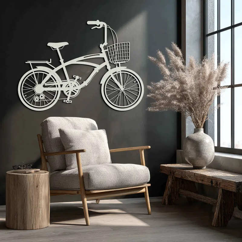 Bicycle Metal Wall Art - Modern Industrial Bike Decor - KAF124 by Enova Art