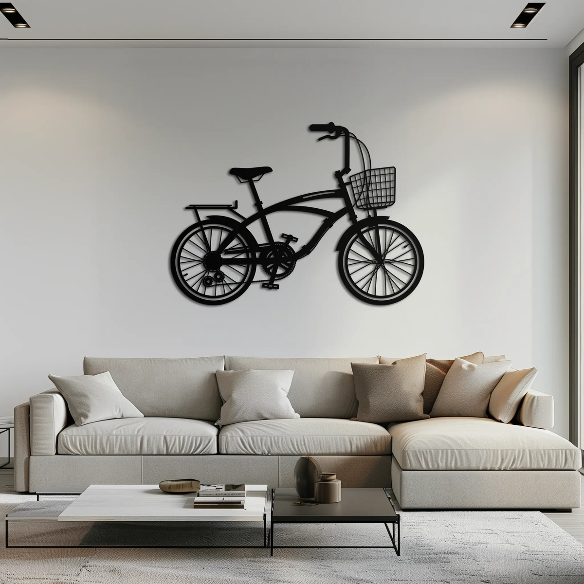 Bicycle Metal Wall Art - Modern Industrial Bike Decor - KAF124 by Enova Art