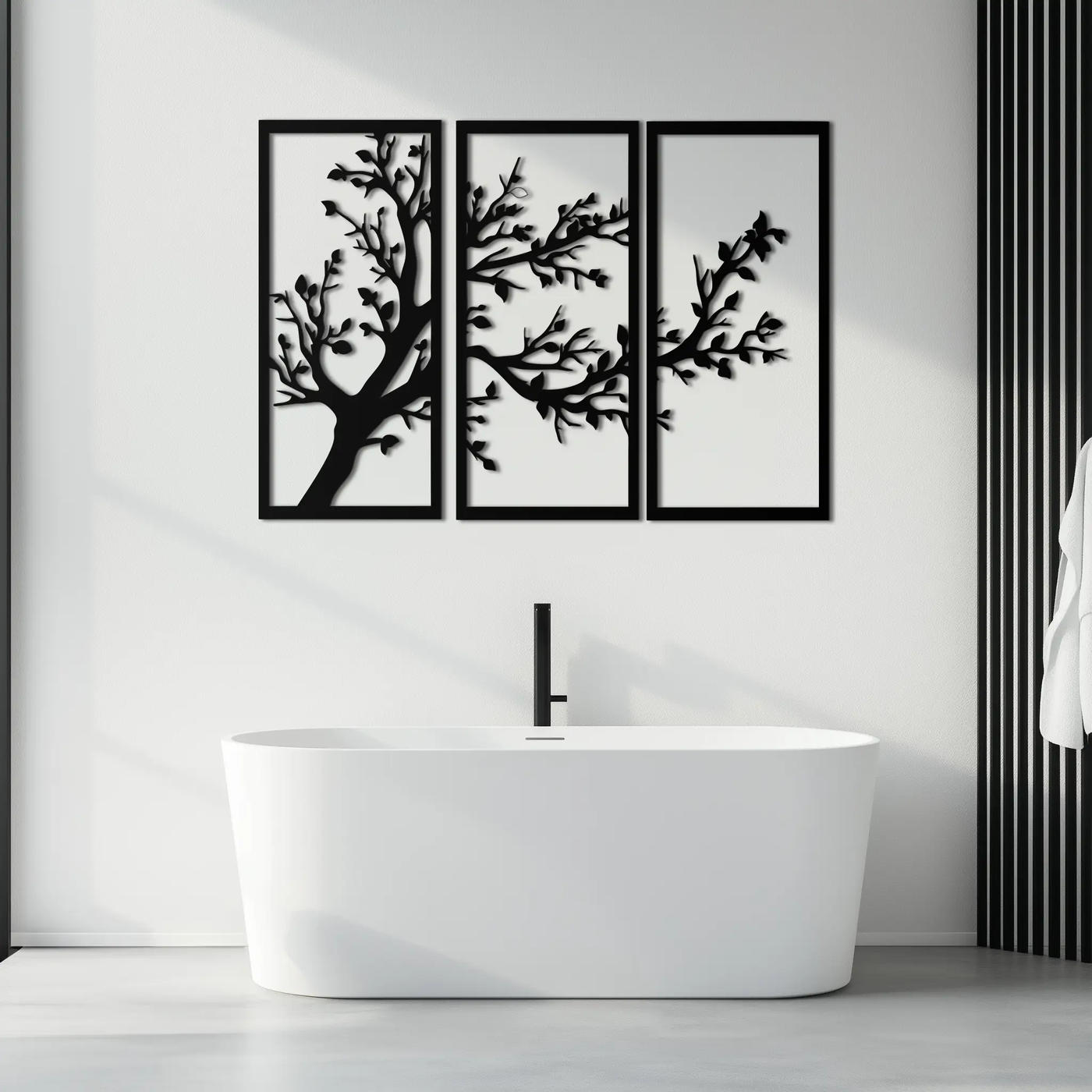 Branch Trio Metal Wall Art - 3-Piece Modern Steel Wall Decor - KAF132 by Enova Art