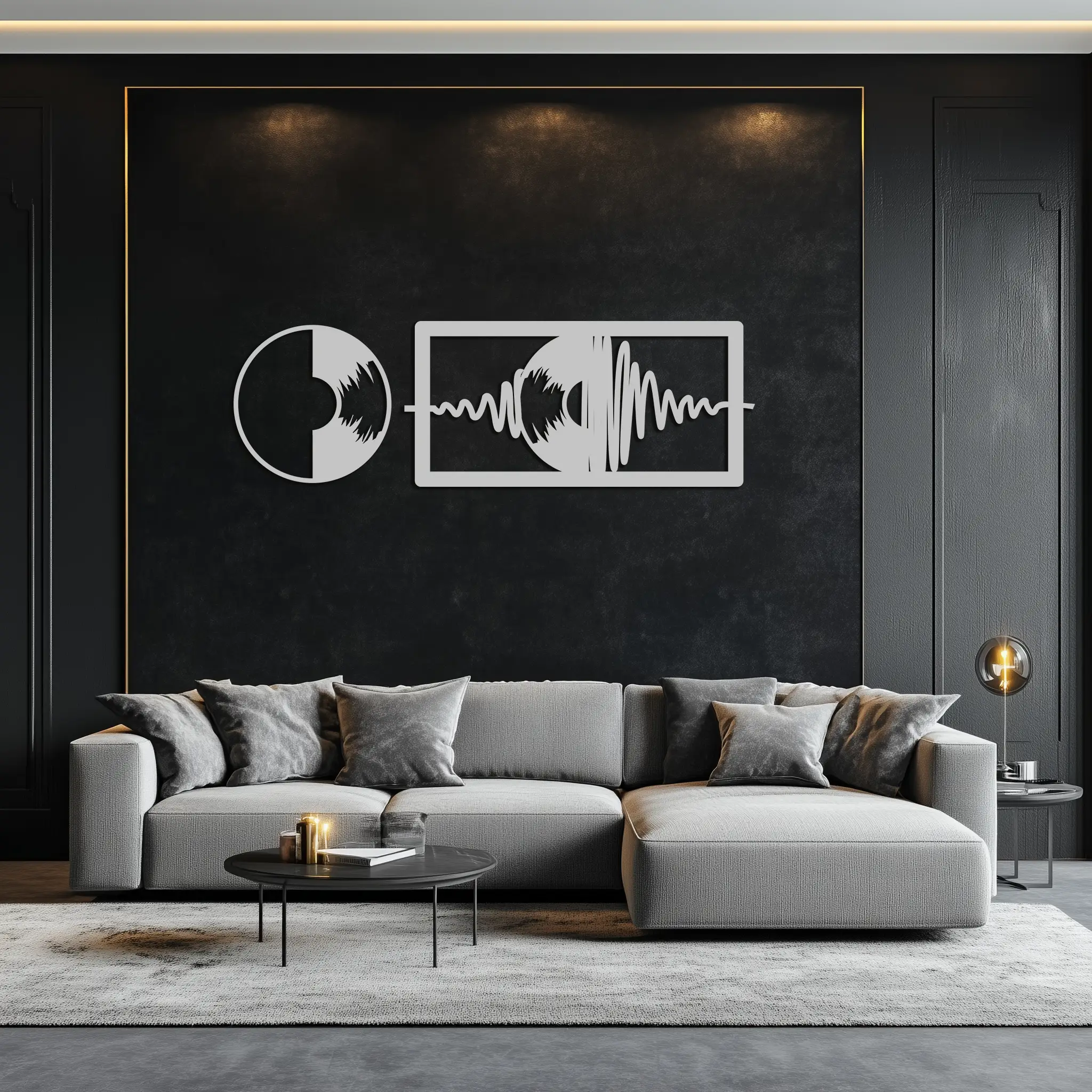 Soundwave Vinyl Record Metal Wall Art - Modern Music-Inspired Steel Wall Decor - KAF133 by Enova Art