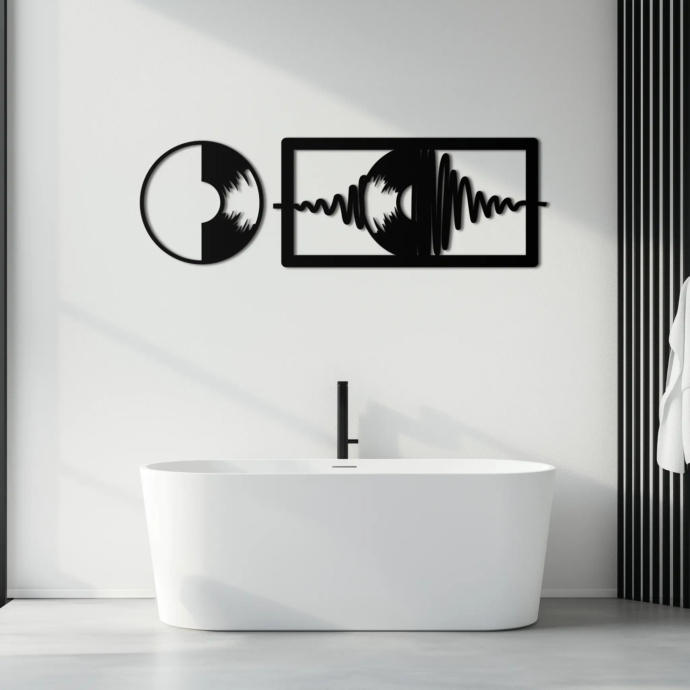 Soundwave Vinyl Record Metal Wall Art - Modern Music-Inspired Steel Wall Decor - KAF133 by Enova Art