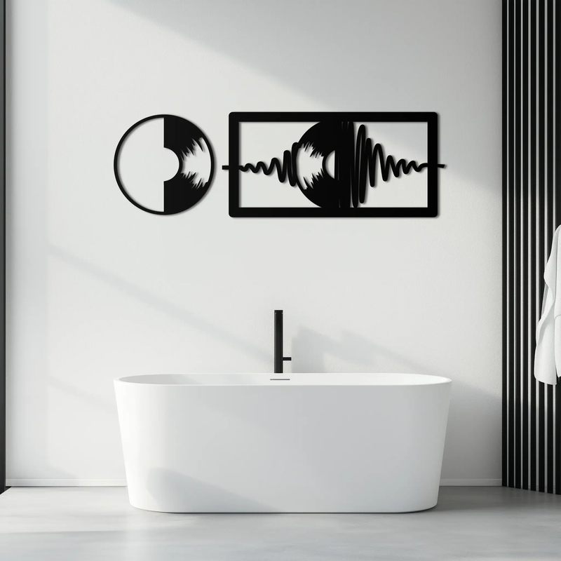 Soundwave Vinyl Record Metal Wall Art - Modern Music-Inspired Steel Wall Decor - KAF133 by Enova Art