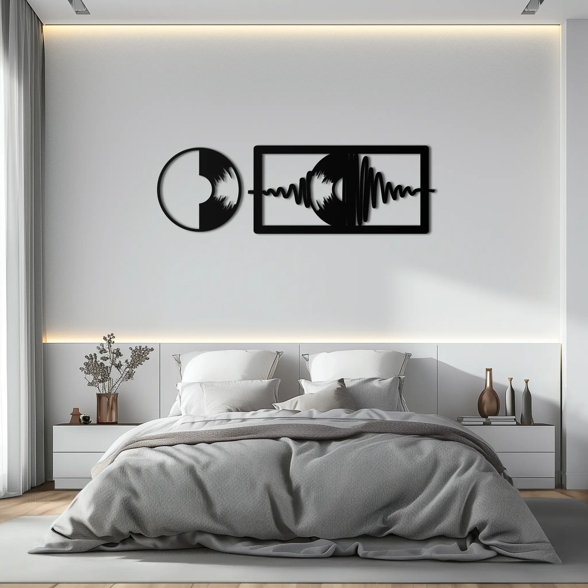 Soundwave Vinyl Record Metal Wall Art - Modern Music-Inspired Steel Wall Decor - KAF133 by Enova Art