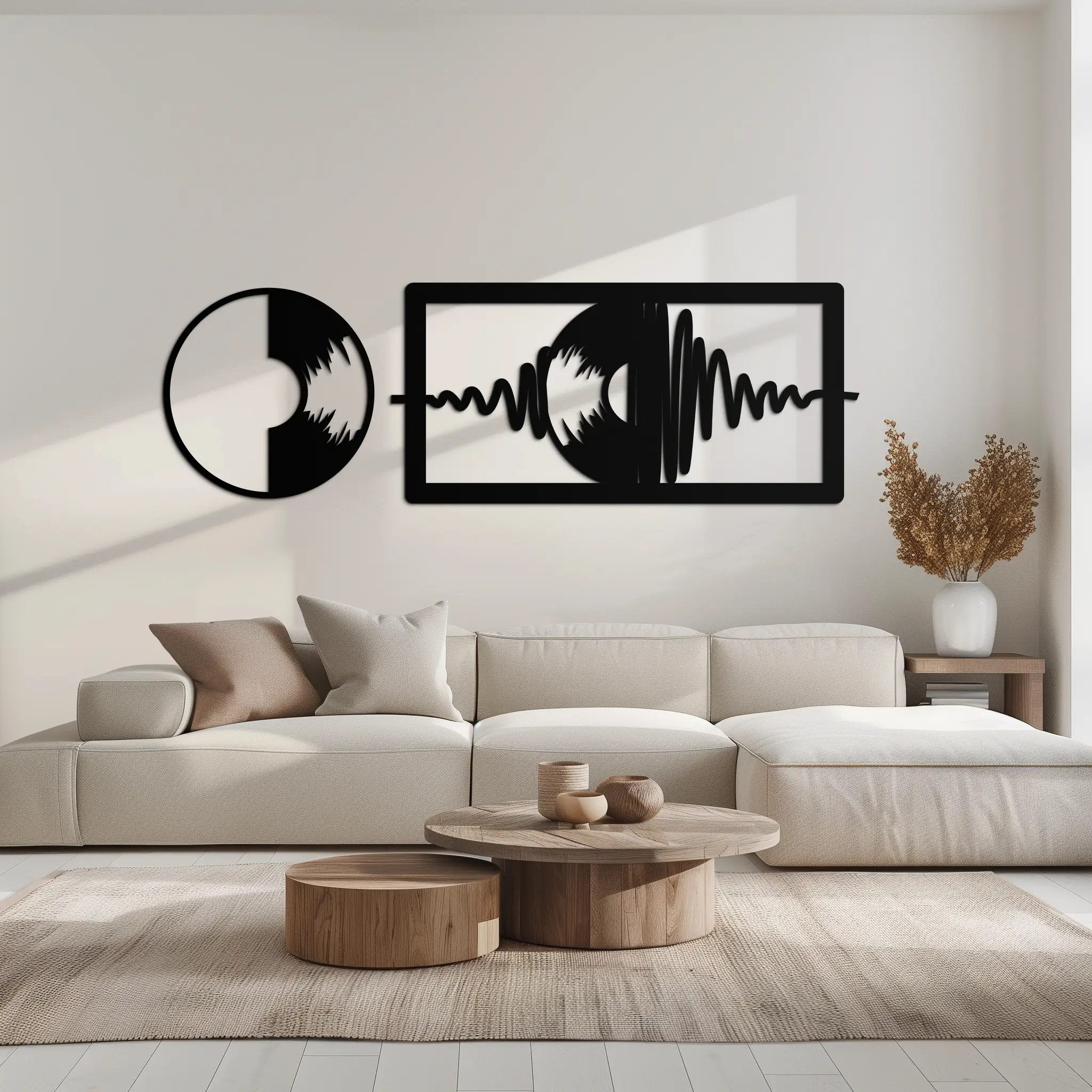 Soundwave Vinyl Record Metal Wall Art - Modern Music-Inspired Steel Wall Decor - KAF133 by Enova Art