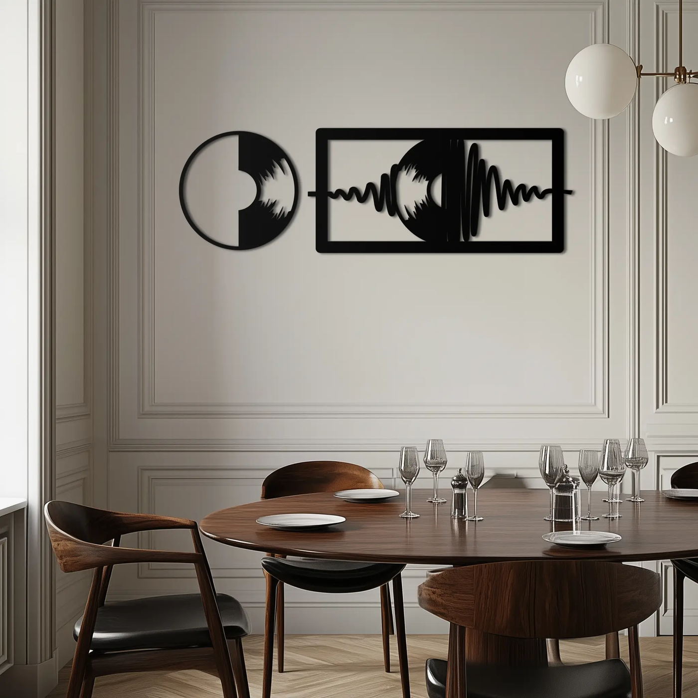 Soundwave Vinyl Record Metal Wall Art - Modern Music-Inspired Steel Wall Decor - KAF133 by Enova Art