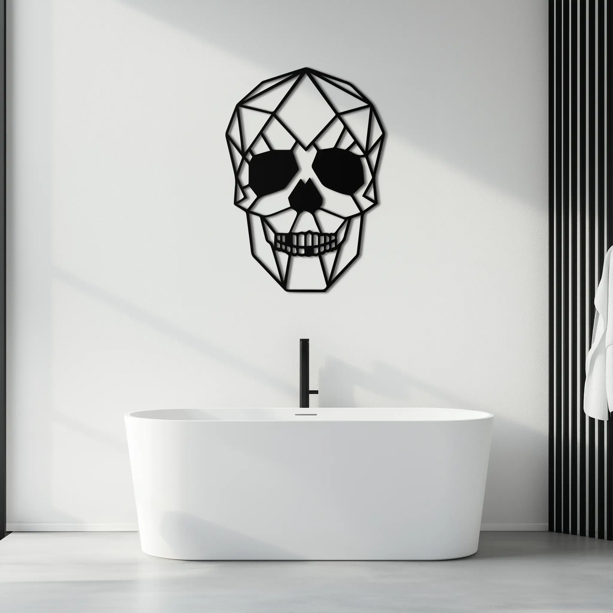 Geometric Skull Metal Wall Art - Modern Skull-Inspired Steel Decor - KAF134 by Enova Art