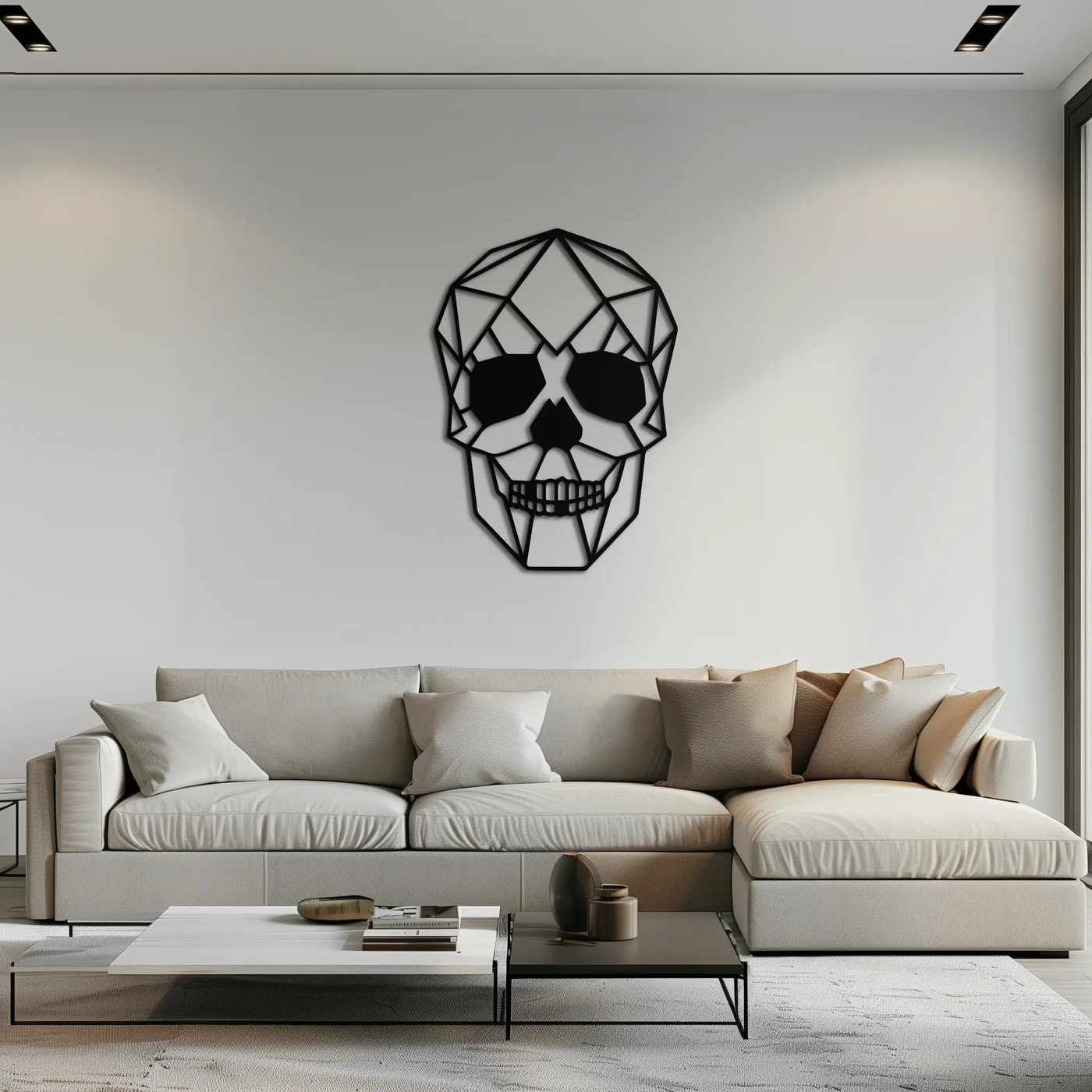 Geometric Skull Metal Wall Art - Modern Skull-Inspired Steel Decor - KAF134 by Enova Art