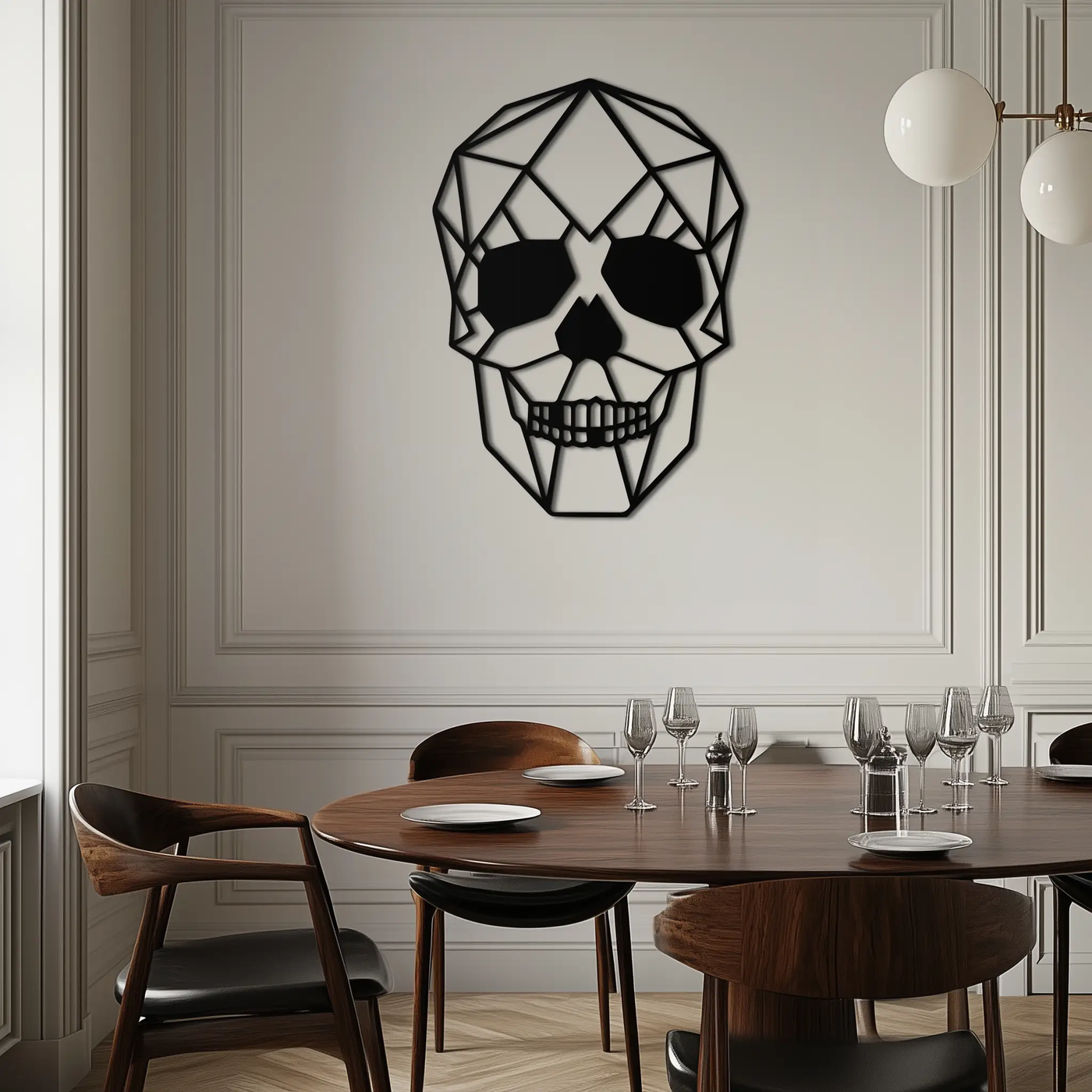 Geometric Skull Metal Wall Art - Modern Skull-Inspired Steel Decor - KAF134 by Enova Art
