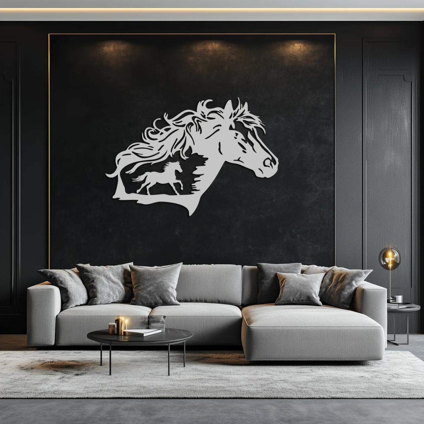Horse Silhouette Metal Wall Art – Modern & Stylish - KAF137 by Enova Art