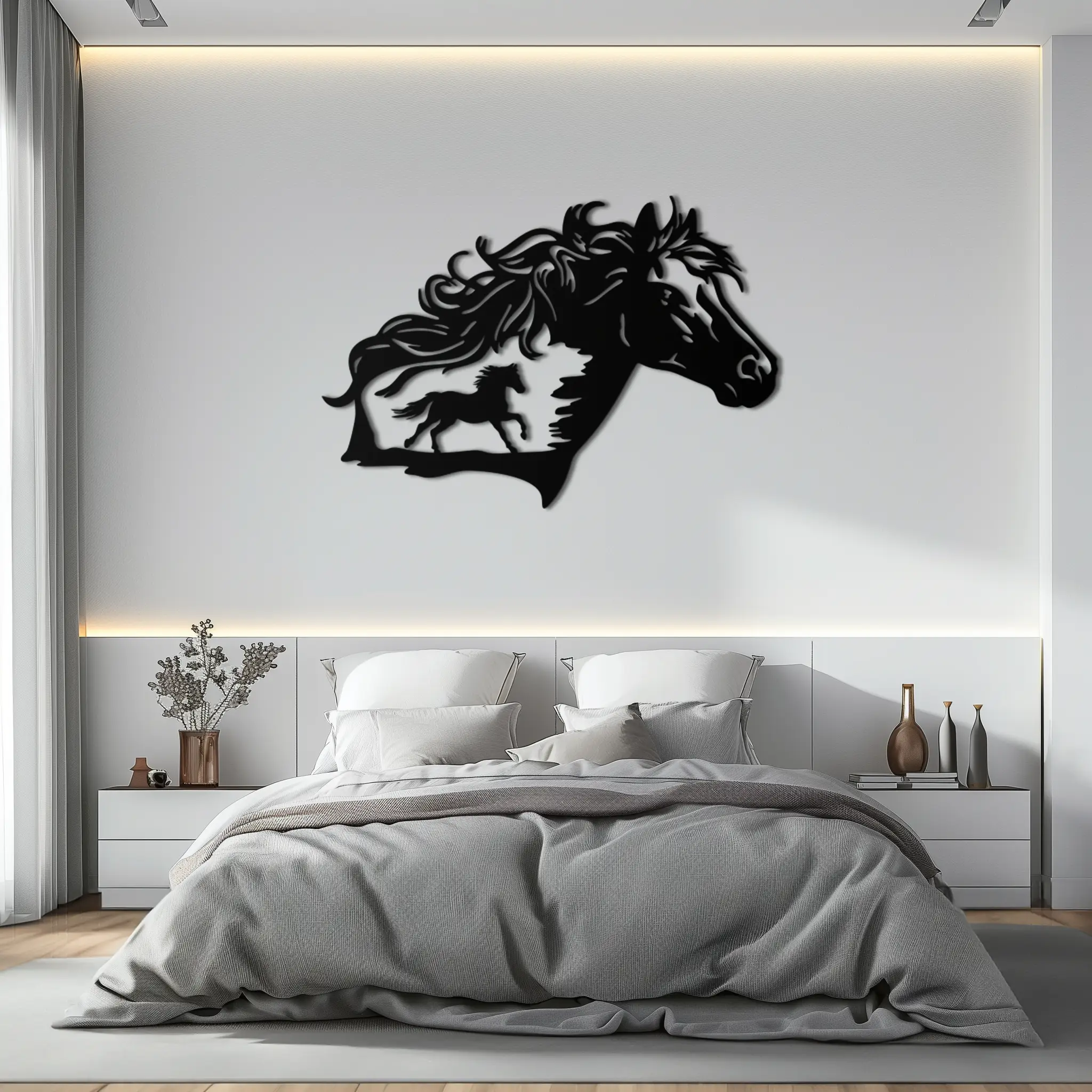 Horse Silhouette Metal Wall Art – Modern & Stylish - KAF137 by Enova Art
