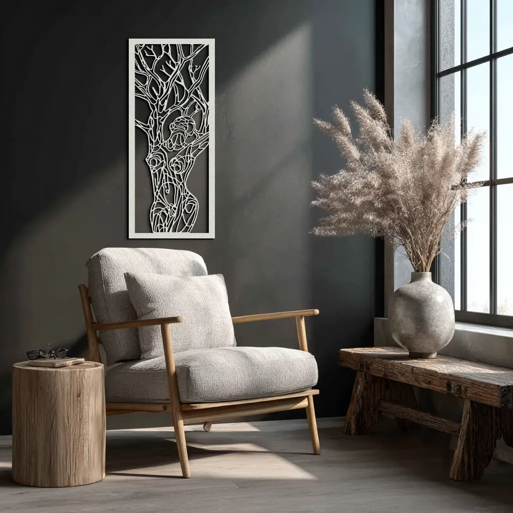 Tree of Life Metal Wall Art – Abstract Feminine Design - KAF138 by Enova Art