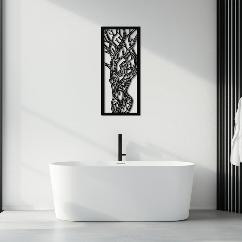 Tree of Life Metal Wall Art – Abstract Feminine Design - KAF138 by Enova Art