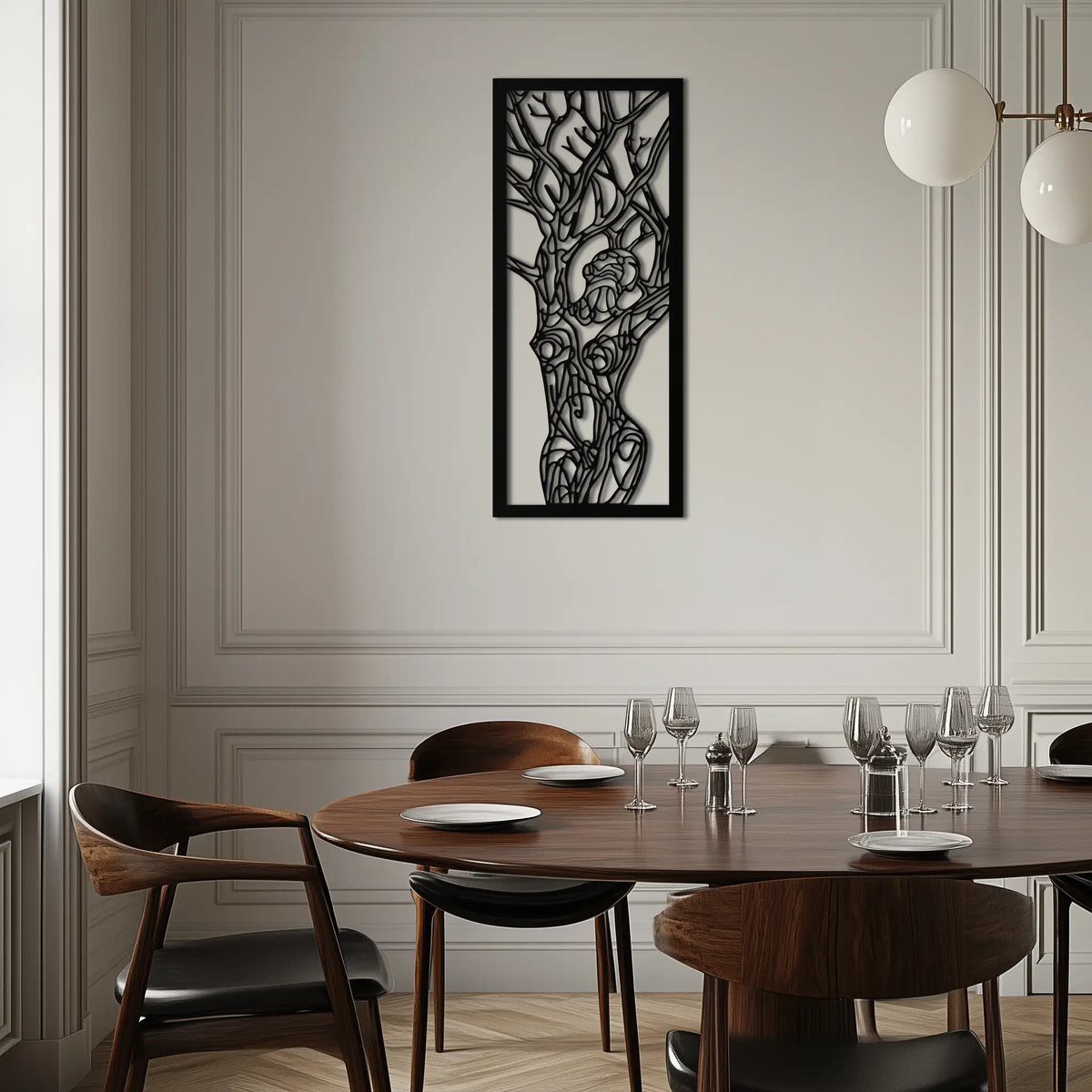 Tree of Life Metal Wall Art – Abstract Feminine Design - KAF138 by Enova Art
