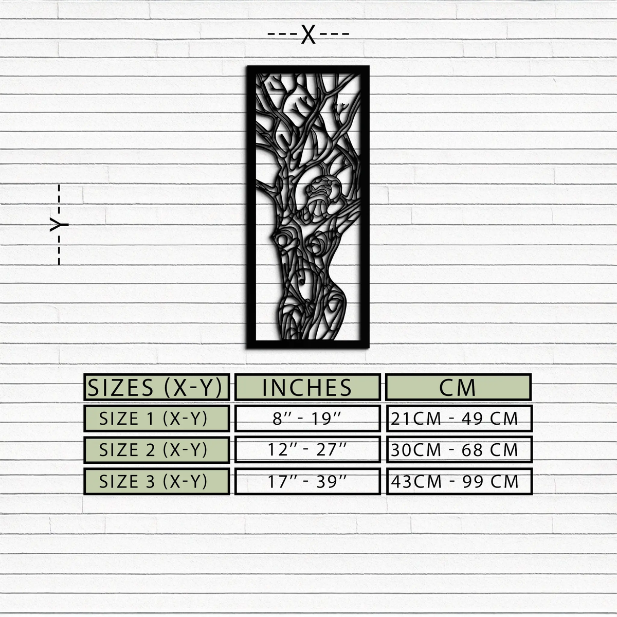 Tree of Life Metal Wall Art – Abstract Feminine Design - KAF138 by Enova Art