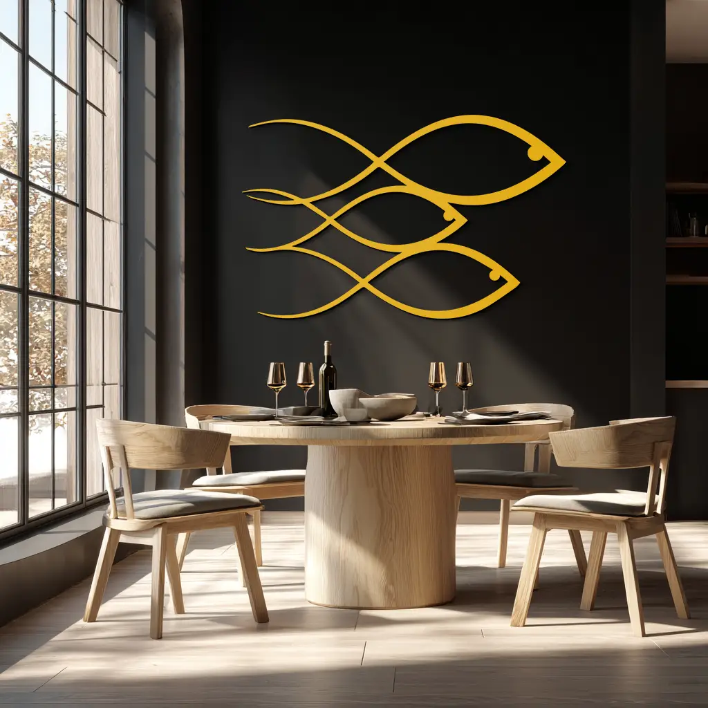 Minimalist Fish Metal Wall Art – Modern Coastal Decor - KAF139 by Enova Art