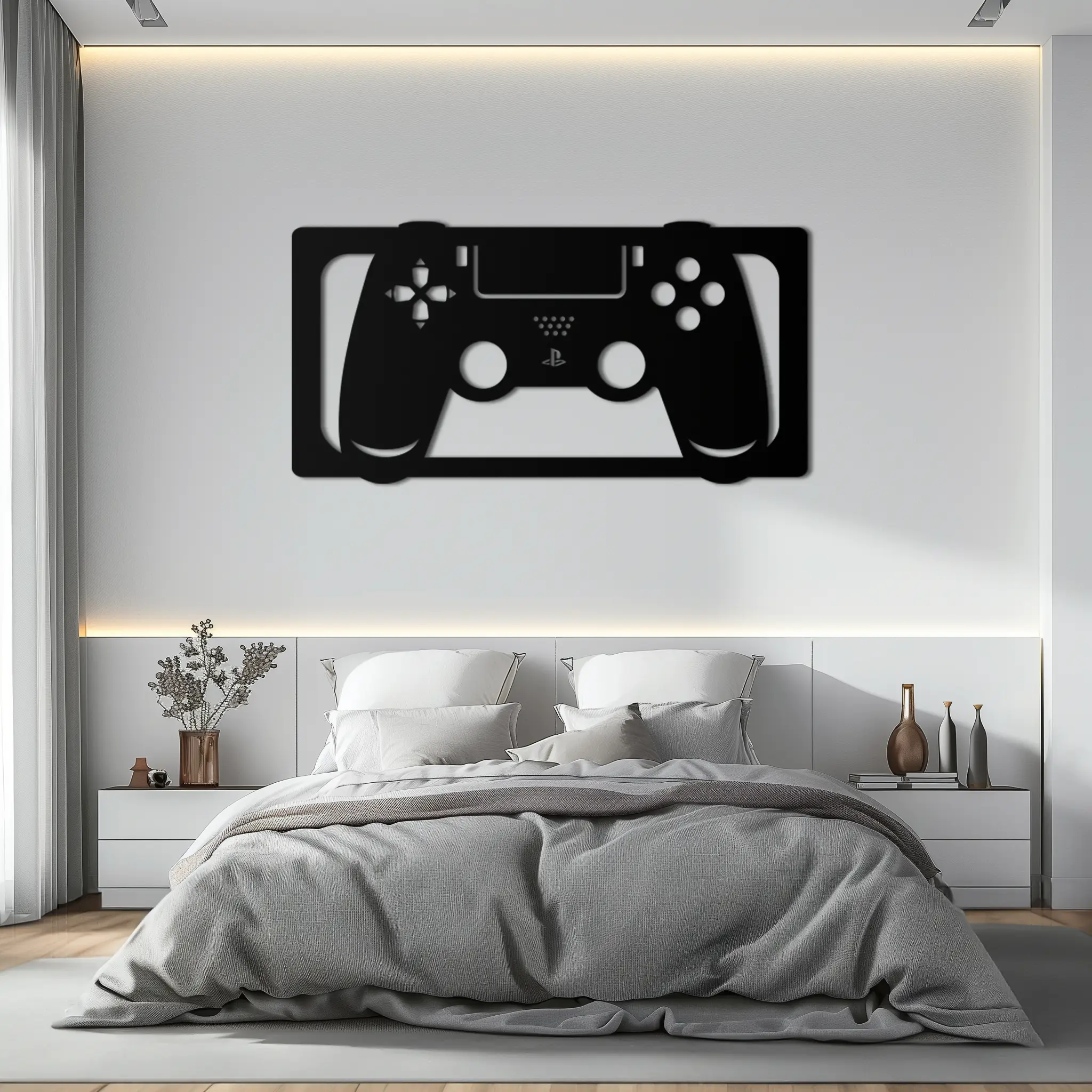 Gamer Controller Metal Wall Art - Modern Gaming Room Decor - KAF144 by Enova Art