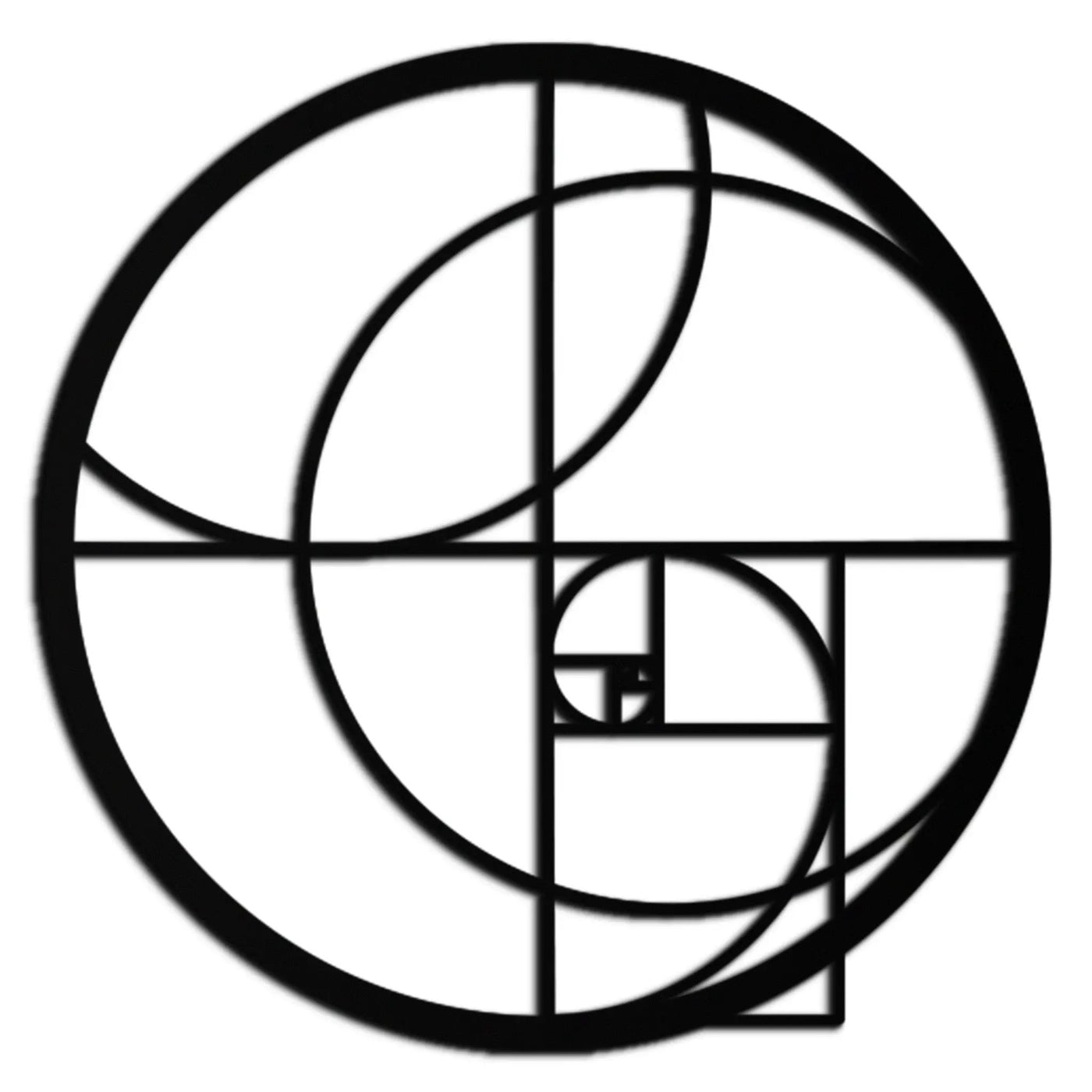 Golden Ratio Circular Metal Wall Art - Fibonacci-Inspired Geometric Design - KAF145 by Enova Art
