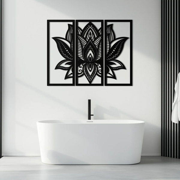 Mandala Lotus Metal Wall Art - Elegant & Spiritual Home Decor - KAF148