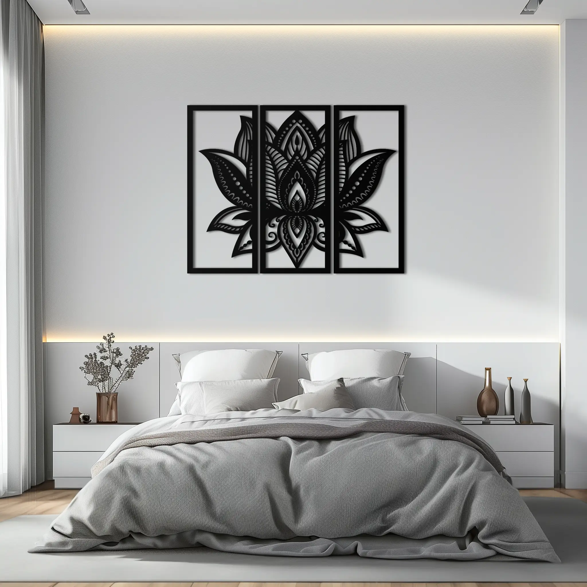 Mandala Lotus Metal Wall Art - Elegant & Spiritual Home Decor - KAF148 by Enova Art