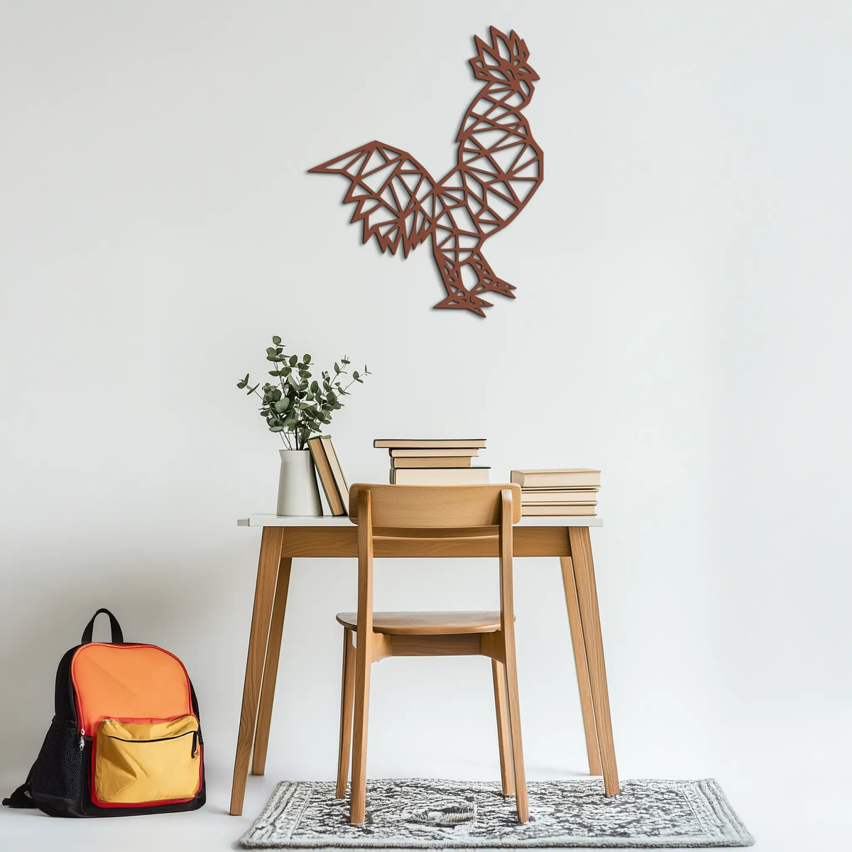 Geometric Rooster Metal Wall Art - Modern Farmhouse Decor - KAF149 by Enova Art