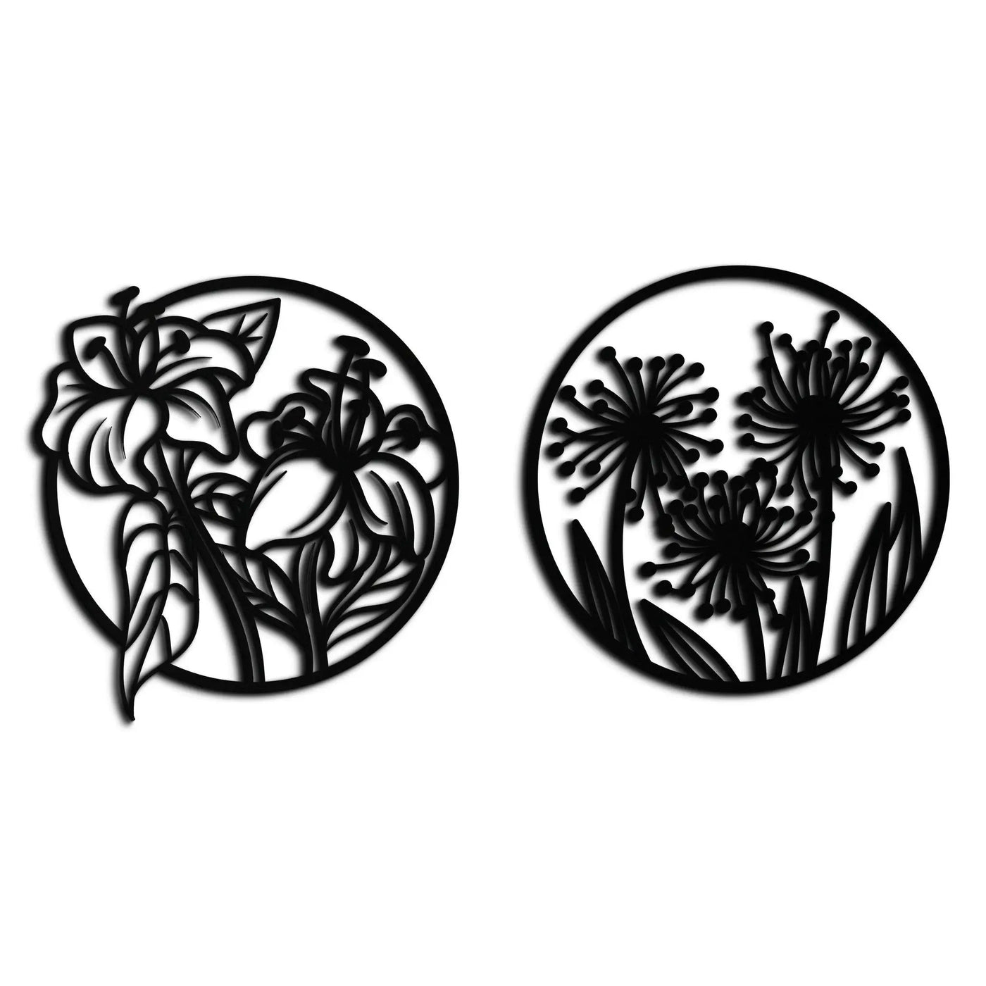 Floral Harmony Metal Wall Art – Elegant Botanical Steel Decor - KAF152 by Enova Art