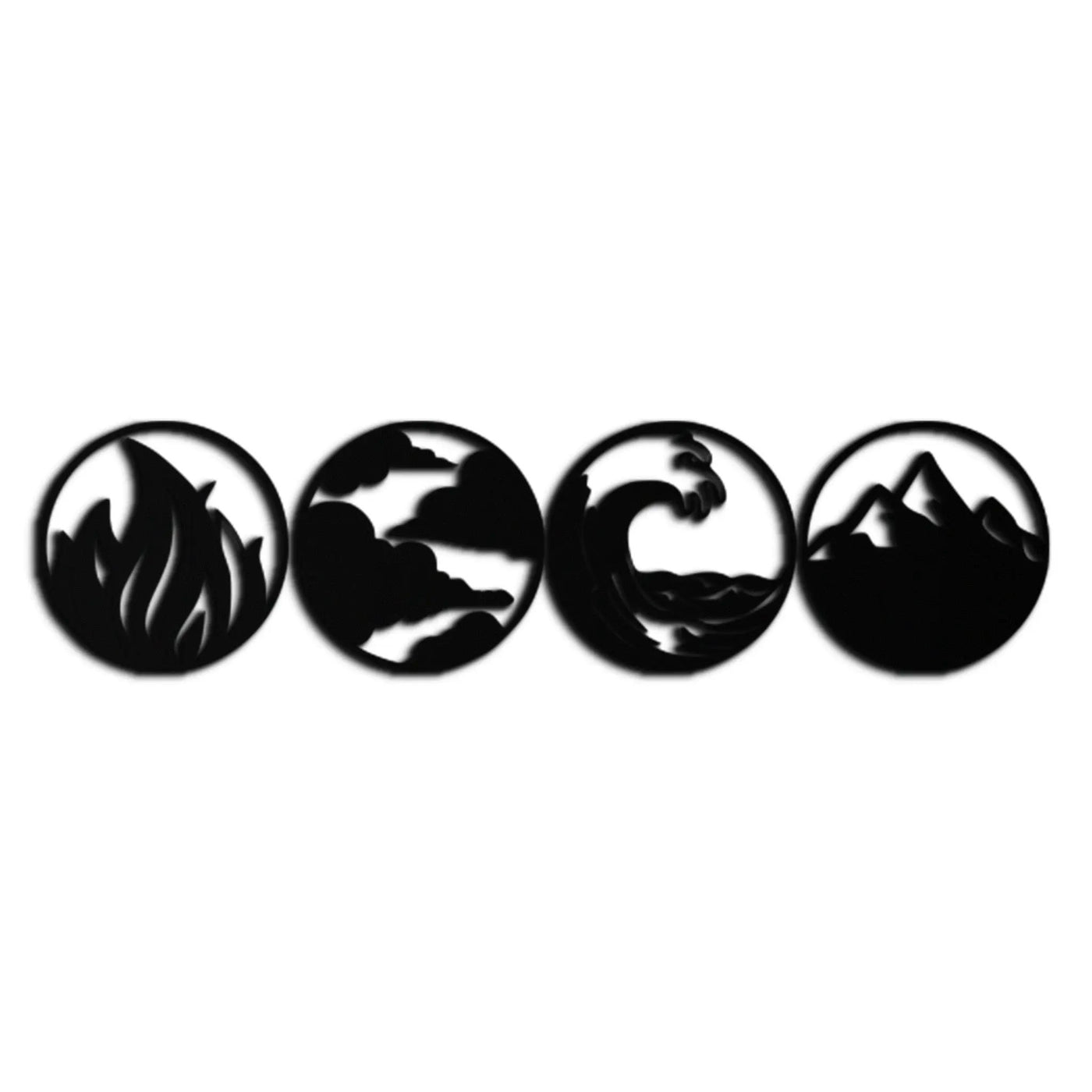 Four Elements Metal Wall Art - Fire, Air, Water, Earth Symbol Set - KAF156 by Enova Art