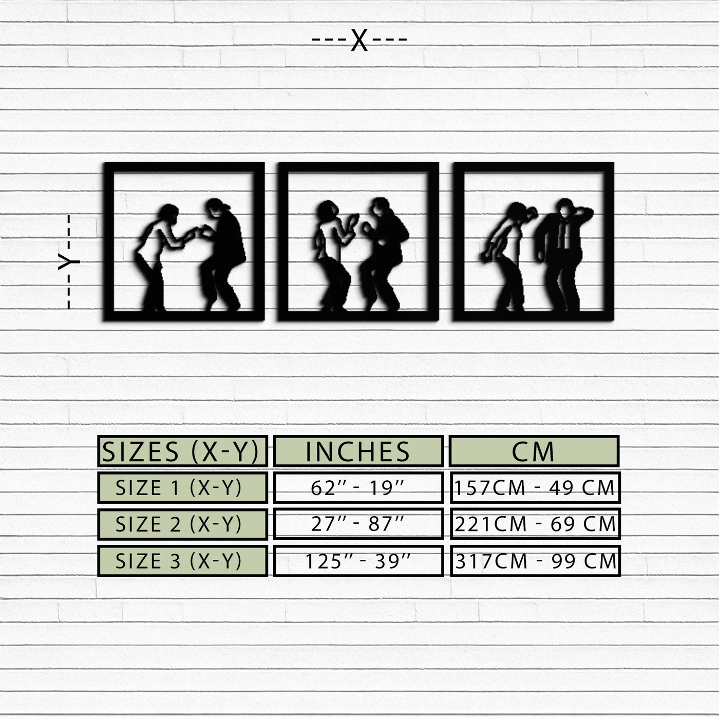 Dancing Silhouettes Metal Wall Art - Modern Minimalist Couple Wall Decor - KAF157 by Enova Art