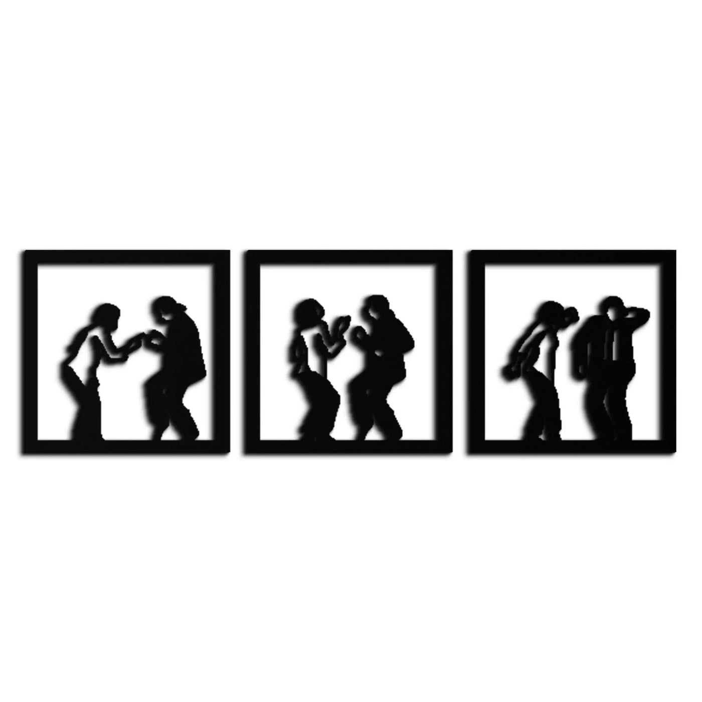 Dancing Silhouettes Metal Wall Art - Modern Minimalist Couple Wall Decor - KAF157 by Enova Art